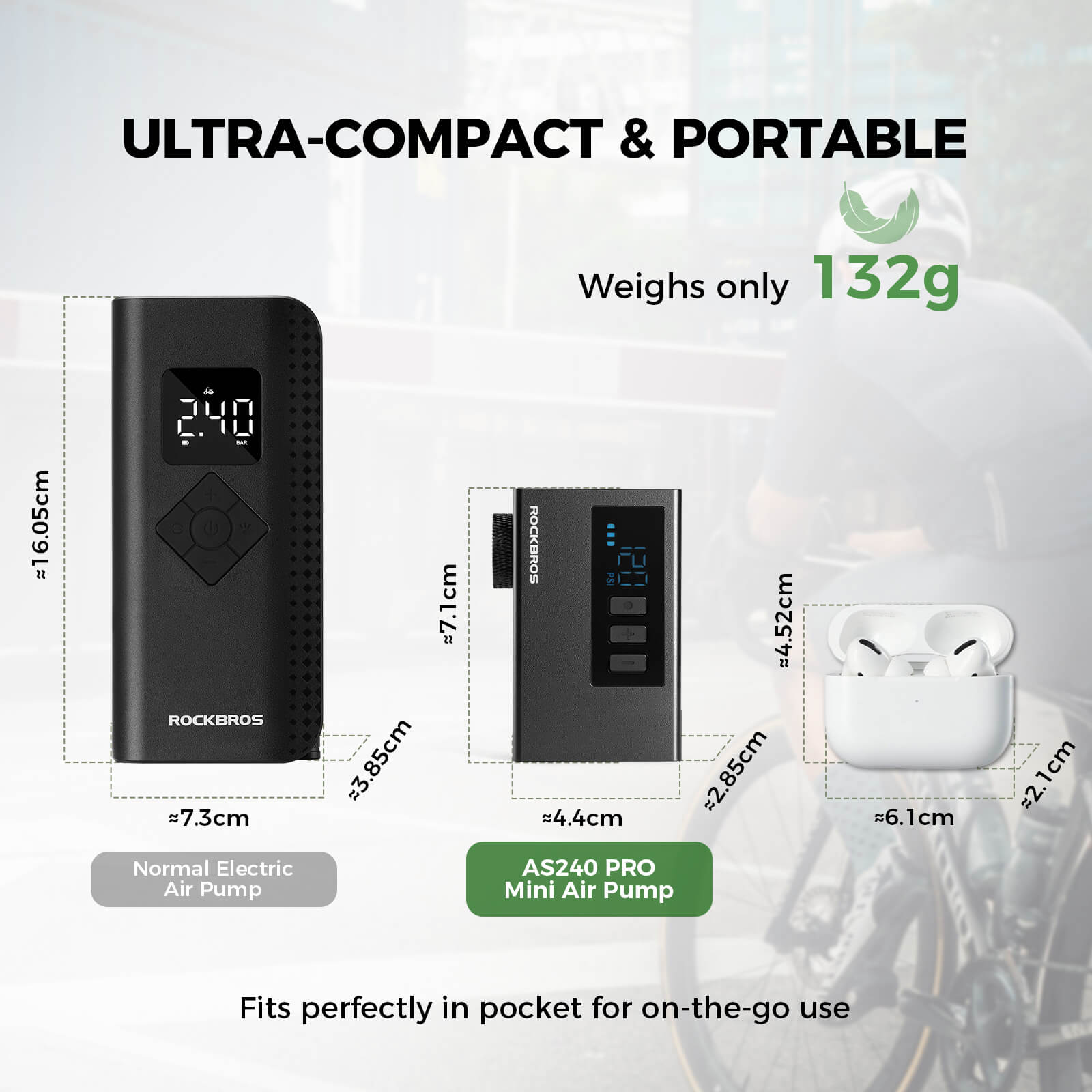AS240 PRO Mini Electric Bike Pump - OVERLANDERS Outfitter