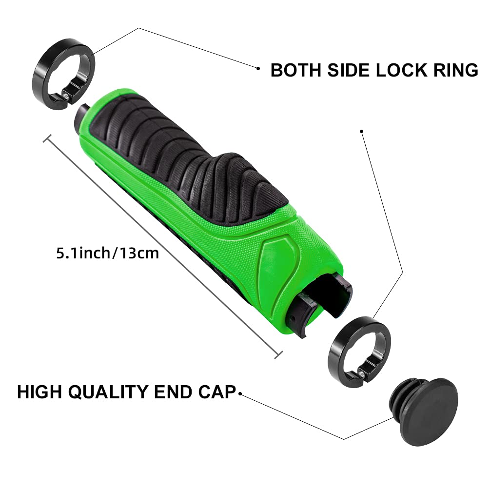 Bike Handle Grips with Double Lock-On Clamps – Aluminum Ends for MTB & BMX - OVERLANDERS Outfitter