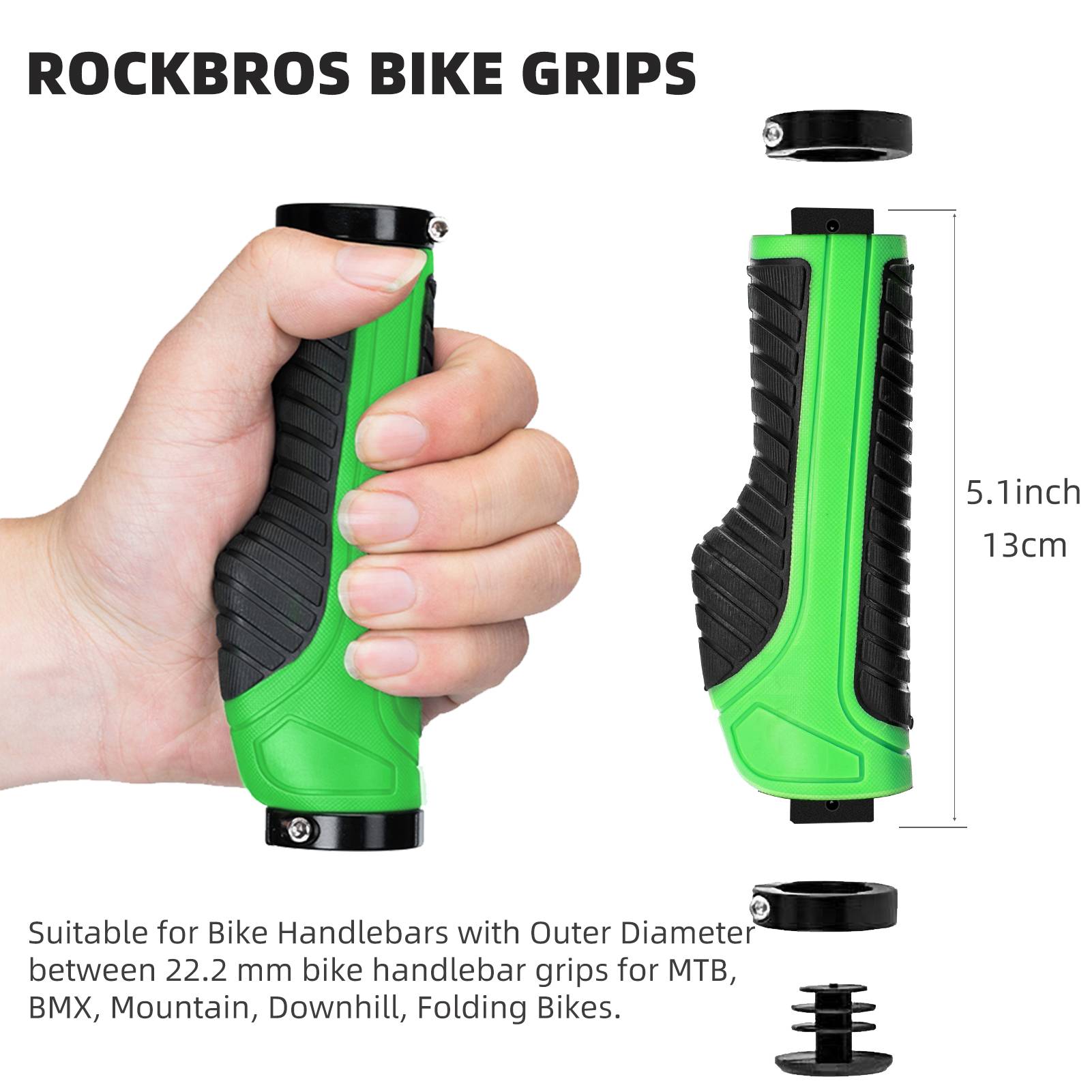 Bike Handle Grips with Double Lock-On Clamps – Aluminum Ends for MTB & BMX - OVERLANDERS Outfitter
