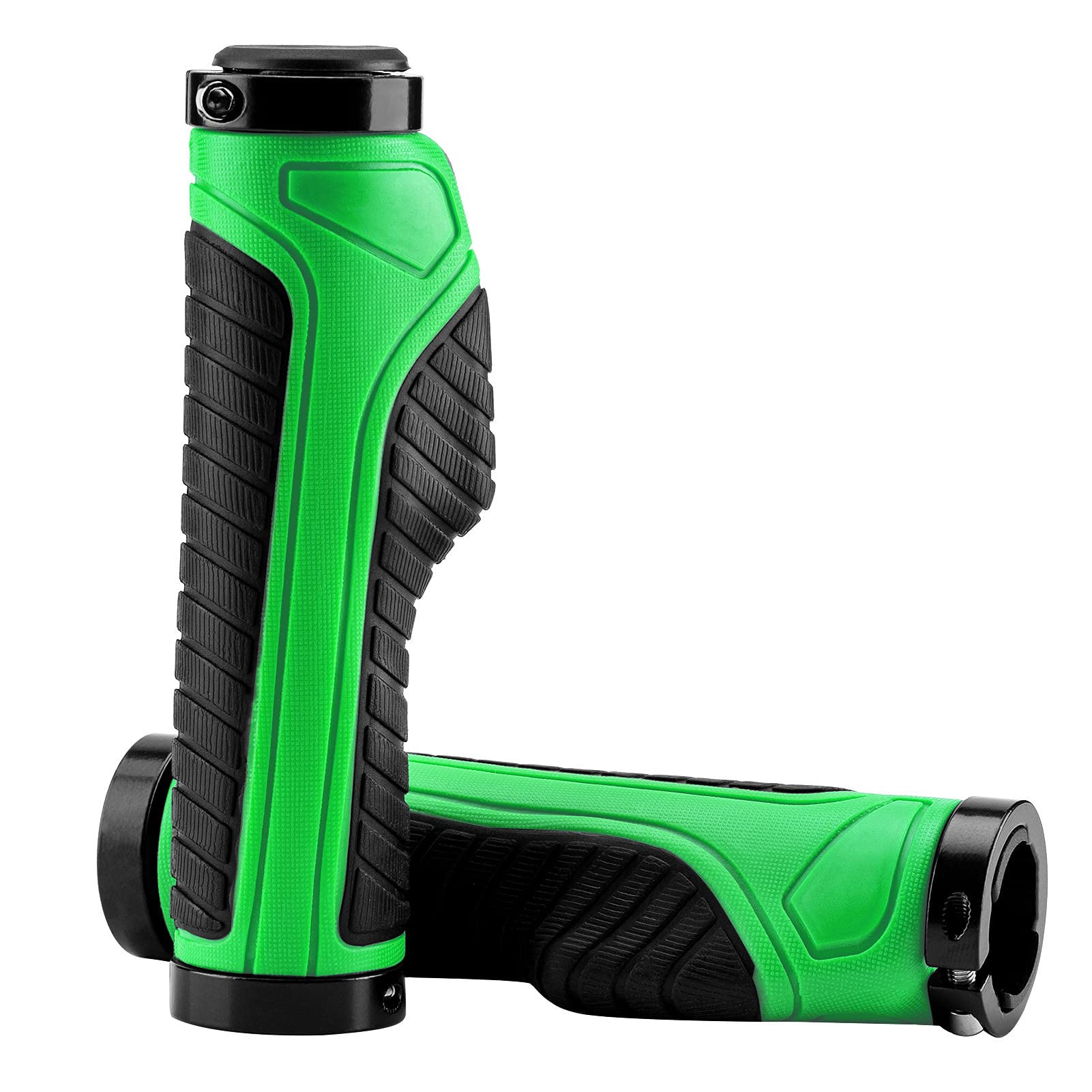 Bike Handle Grips with Double Lock-On Clamps – Aluminum Ends for MTB & BMX - OVERLANDERS Outfitter