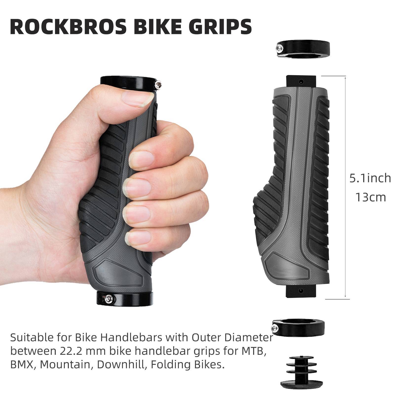 Bike Handle Grips with Double Lock-On Clamps – Aluminum Ends for MTB & BMX - OVERLANDERS Outfitter