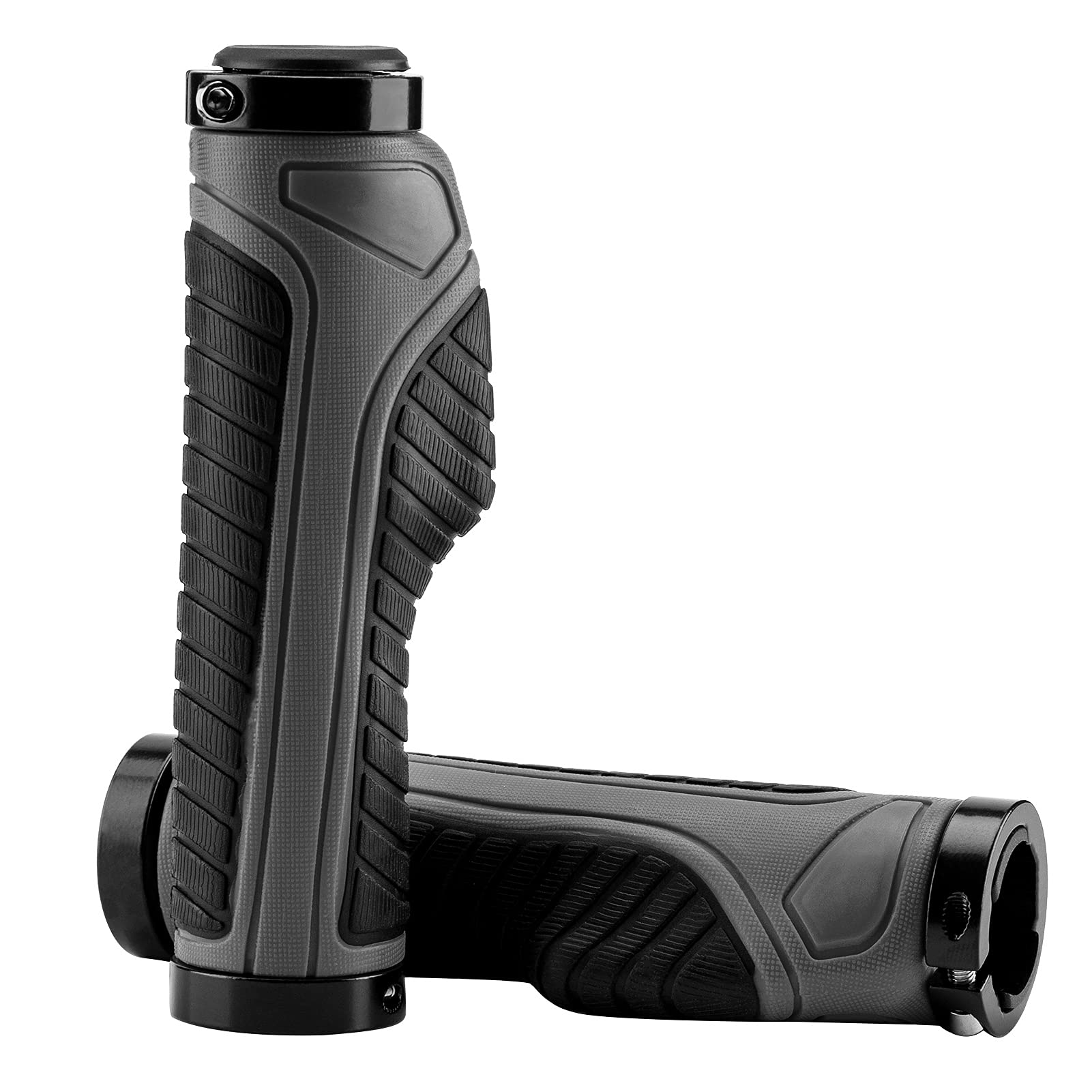 Bike Handle Grips with Double Lock-On Clamps – Aluminum Ends for MTB & BMX - OVERLANDERS Outfitter
