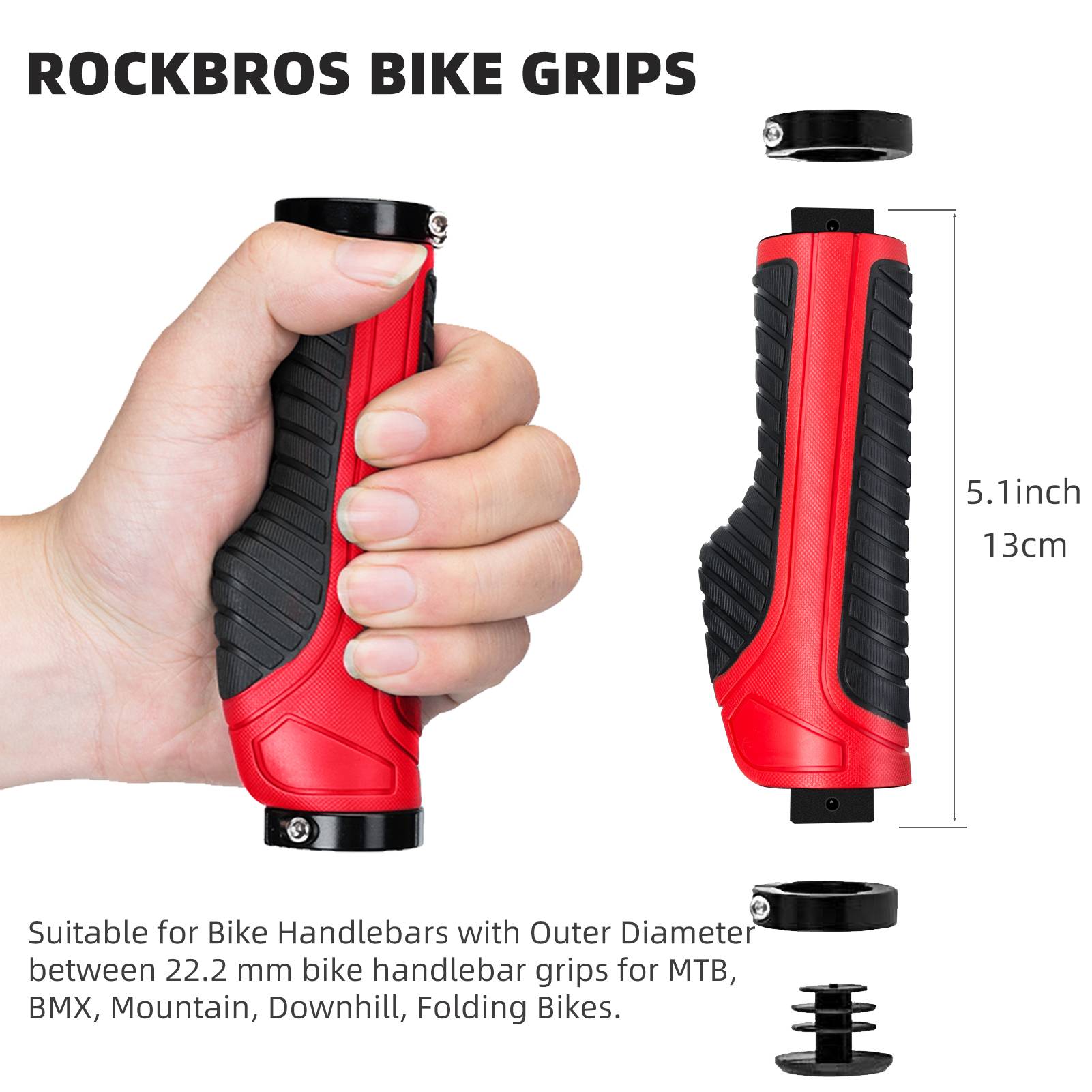 Bike Handle Grips with Double Lock-On Clamps – Aluminum Ends for MTB & BMX - OVERLANDERS Outfitter