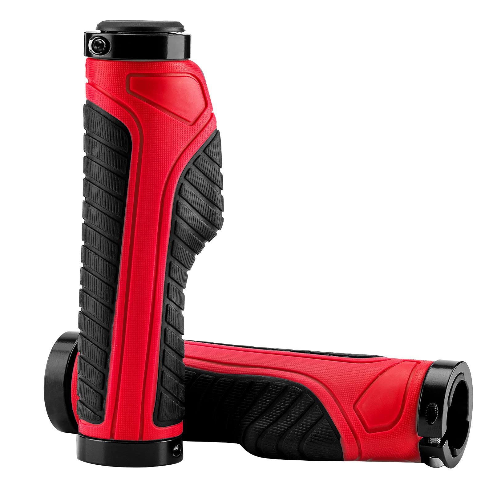 Bike Handle Grips with Double Lock-On Clamps – Aluminum Ends for MTB & BMX - OVERLANDERS Outfitter