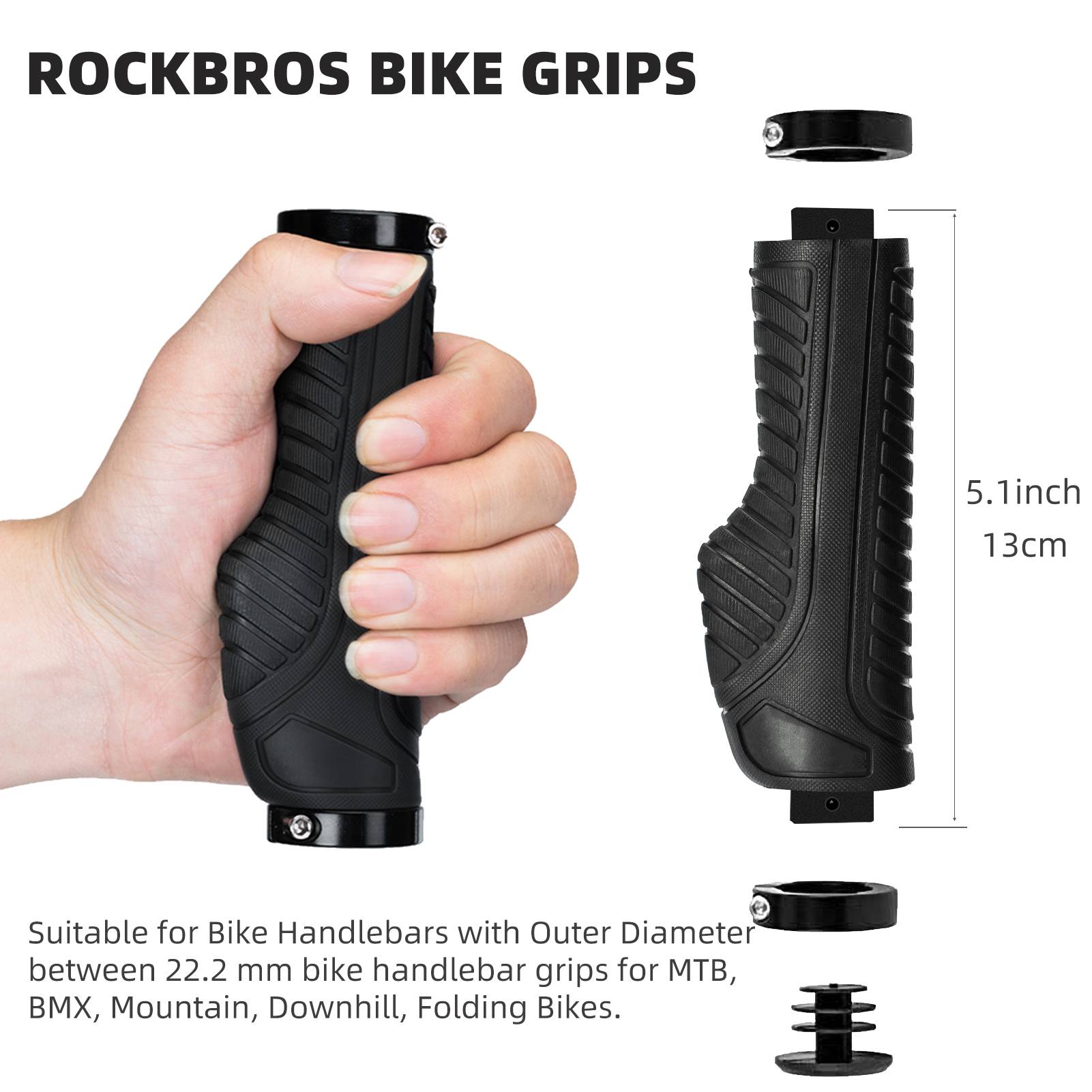 Bike Handle Grips with Double Lock-On Clamps – Aluminum Ends for MTB & BMX - OVERLANDERS Outfitter