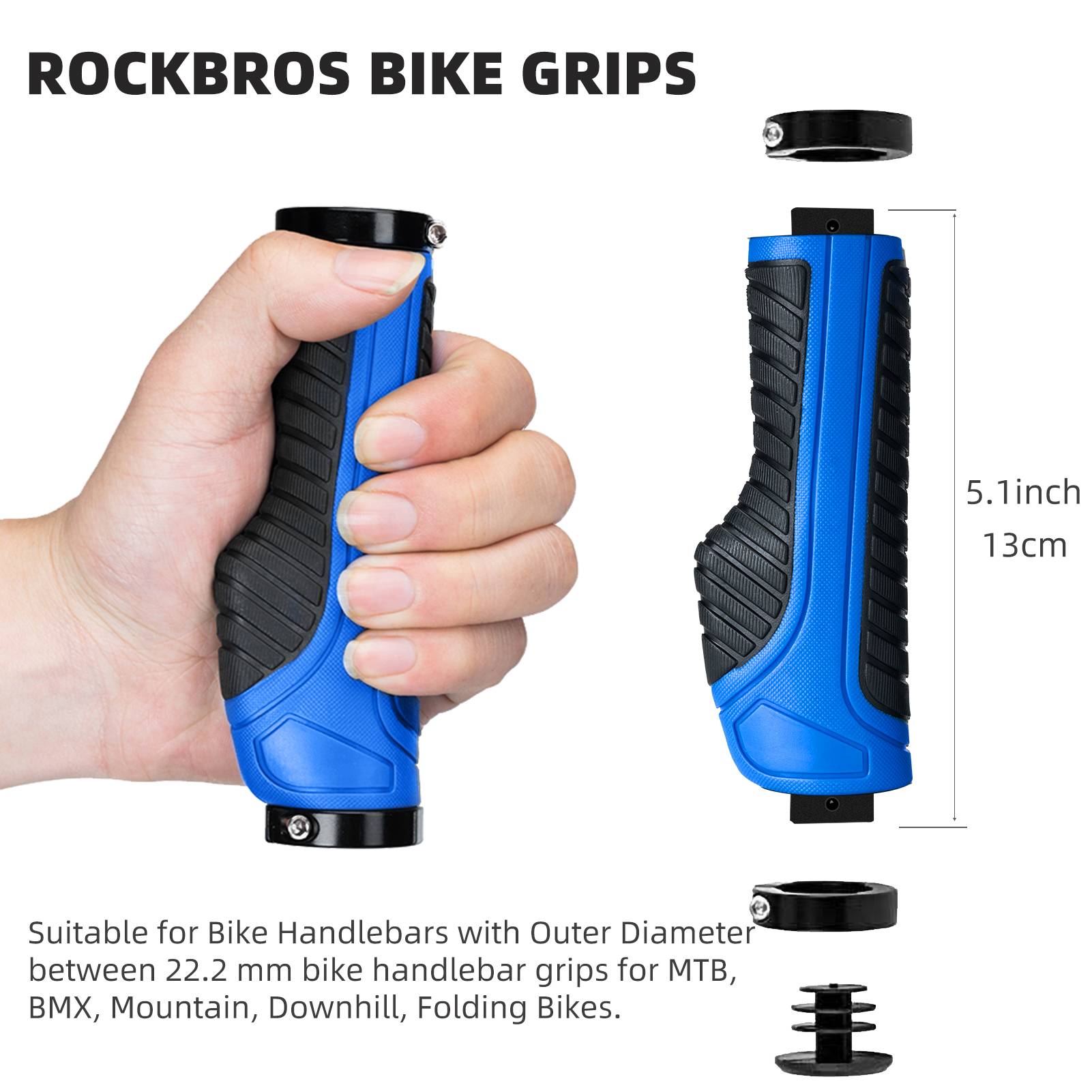 Bike Handle Grips with Double Lock-On Clamps – Aluminum Ends for MTB & BMX - OVERLANDERS Outfitter