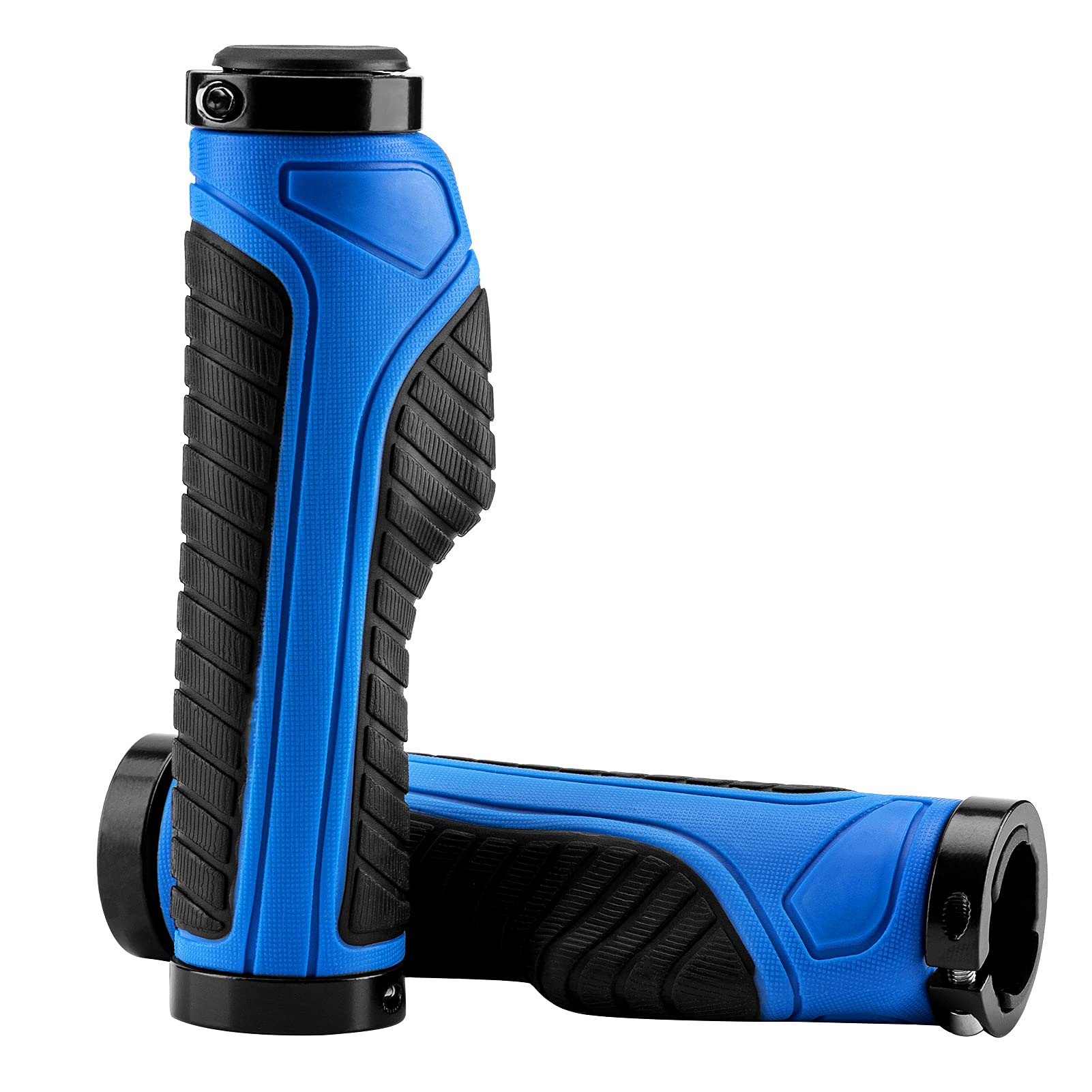 Bike Handle Grips with Double Lock-On Clamps – Aluminum Ends for MTB & BMX - OVERLANDERS Outfitter