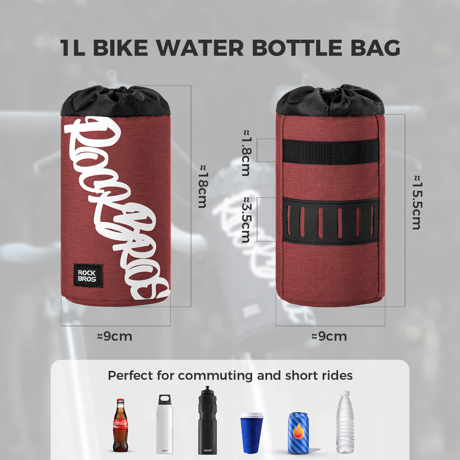 FlashRide Sketch Bike Handlebar Water Bottle Bag - 1L - OVERLANDERS Outfitter