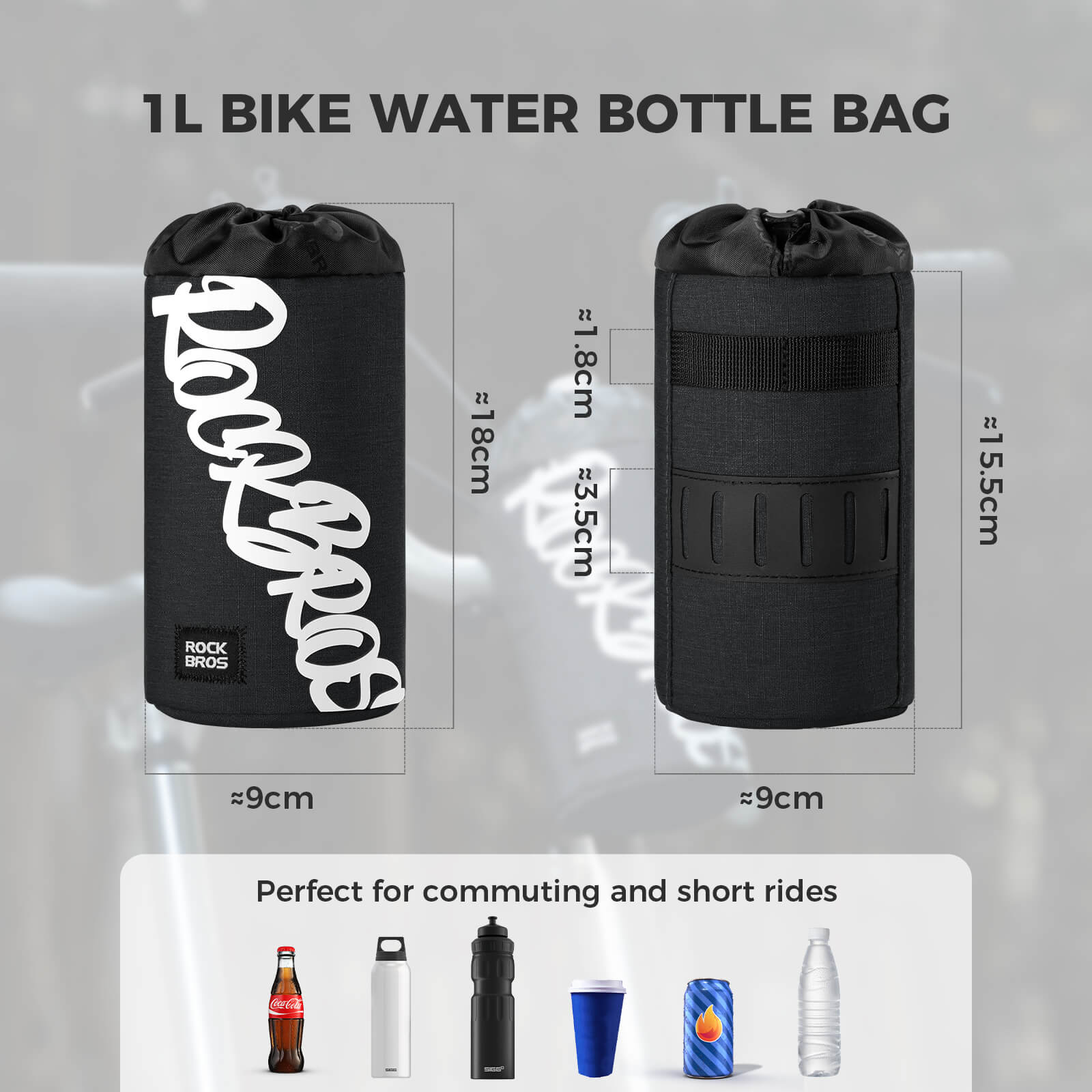 FlashRide Sketch Bike Handlebar Water Bottle Bag - 1L - OVERLANDERS Outfitter