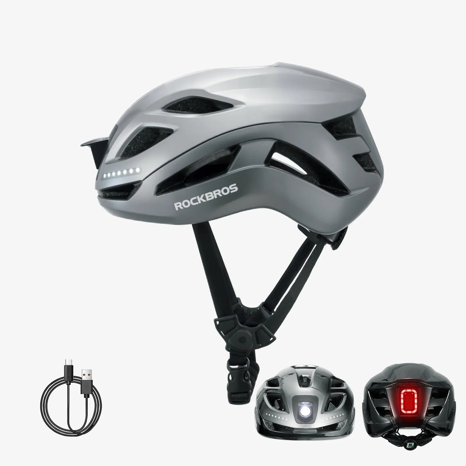 Bike Helmet with LED Front and Rear Light - OVERLANDERS Outfitter