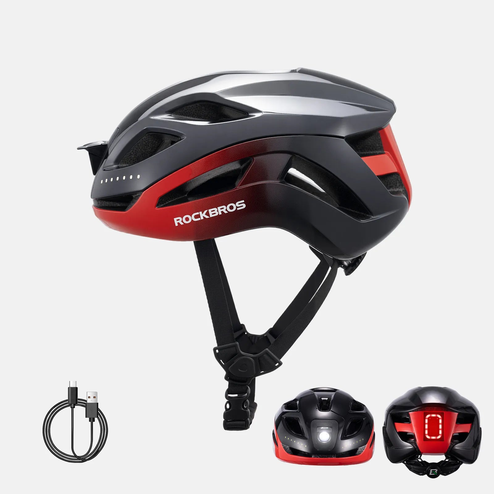 Bike Helmet with LED Front and Rear Light - OVERLANDERS Outfitter