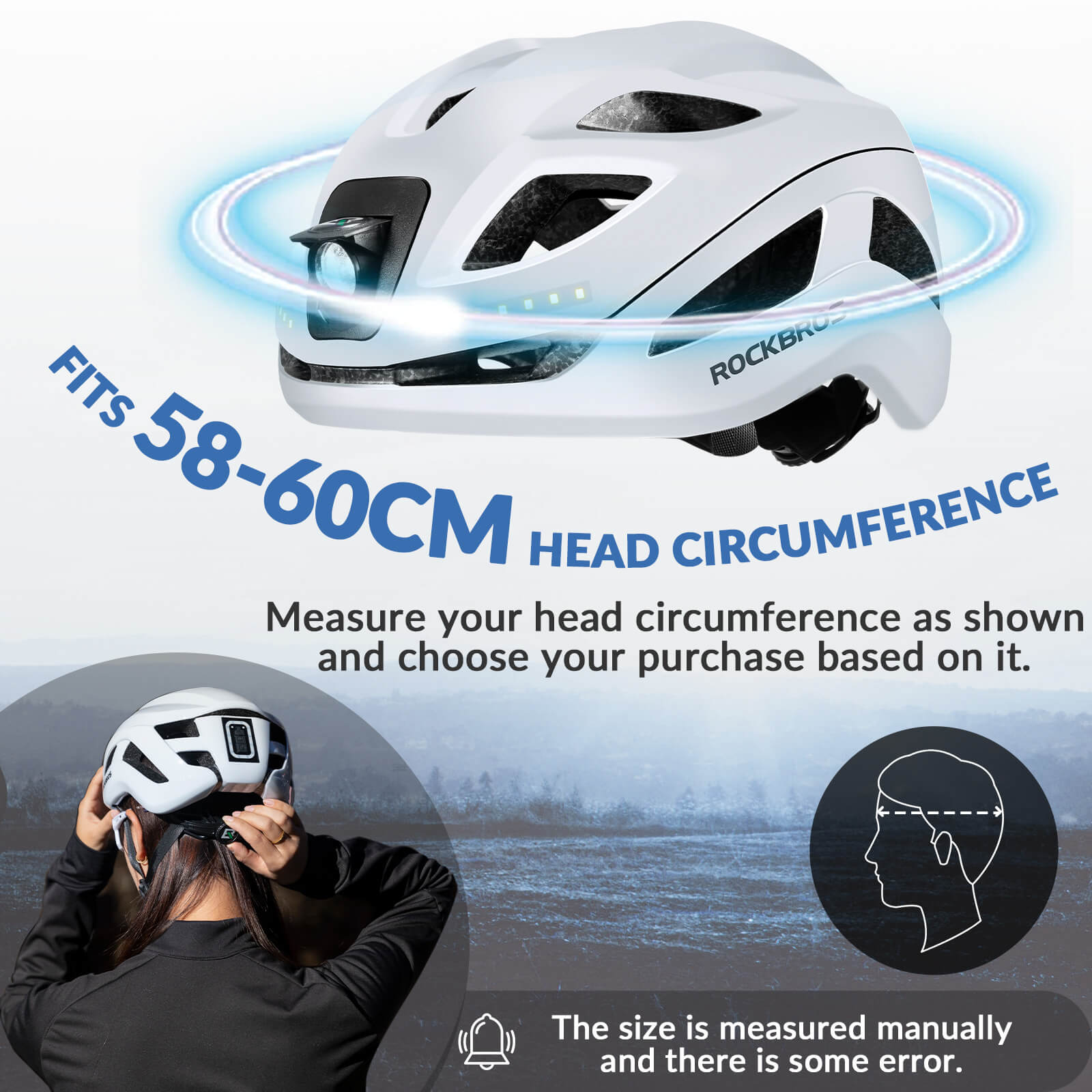 Bike Helmet with LED Front and Rear Light - OVERLANDERS Outfitter