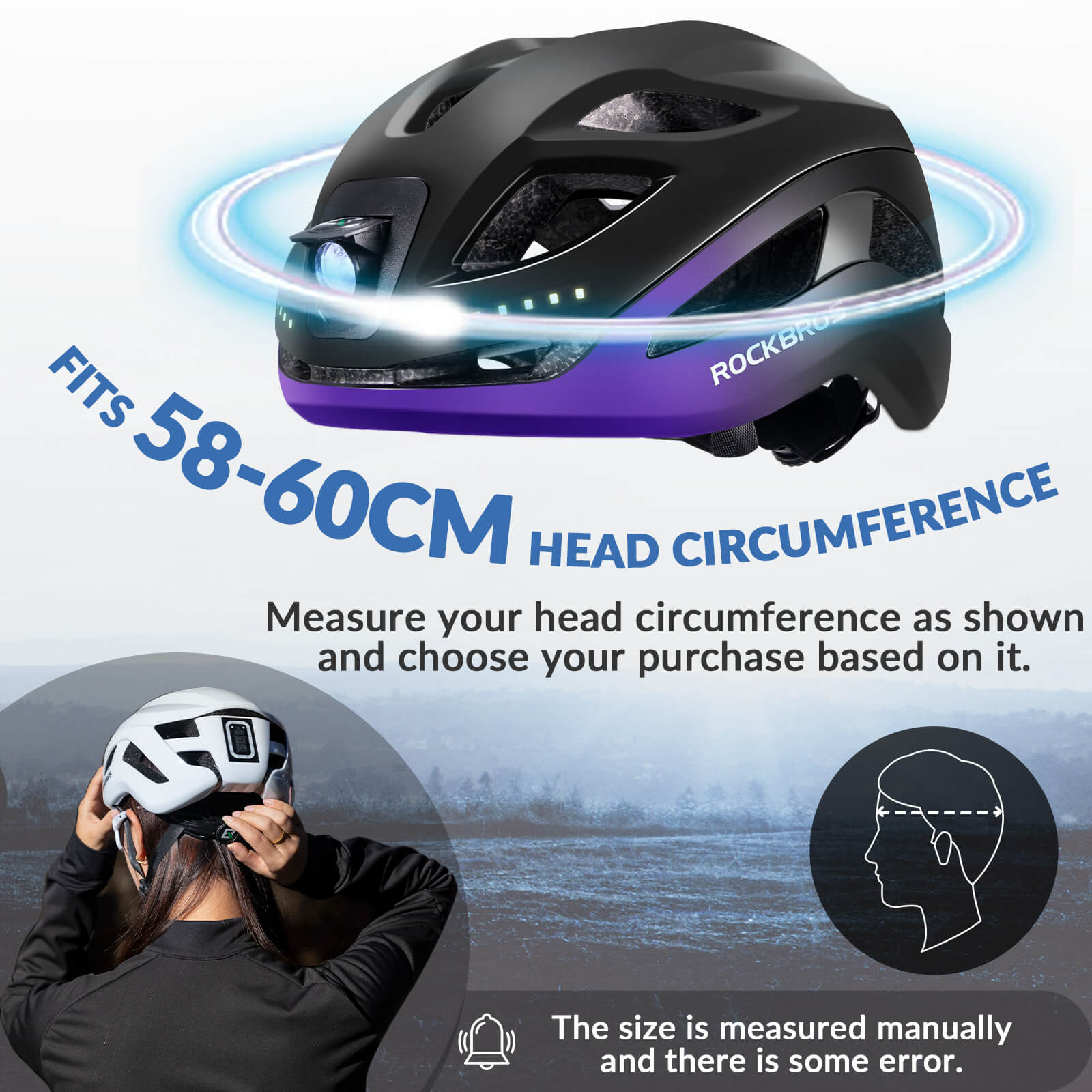 Bike Helmet with LED Front and Rear Light - OVERLANDERS Outfitter