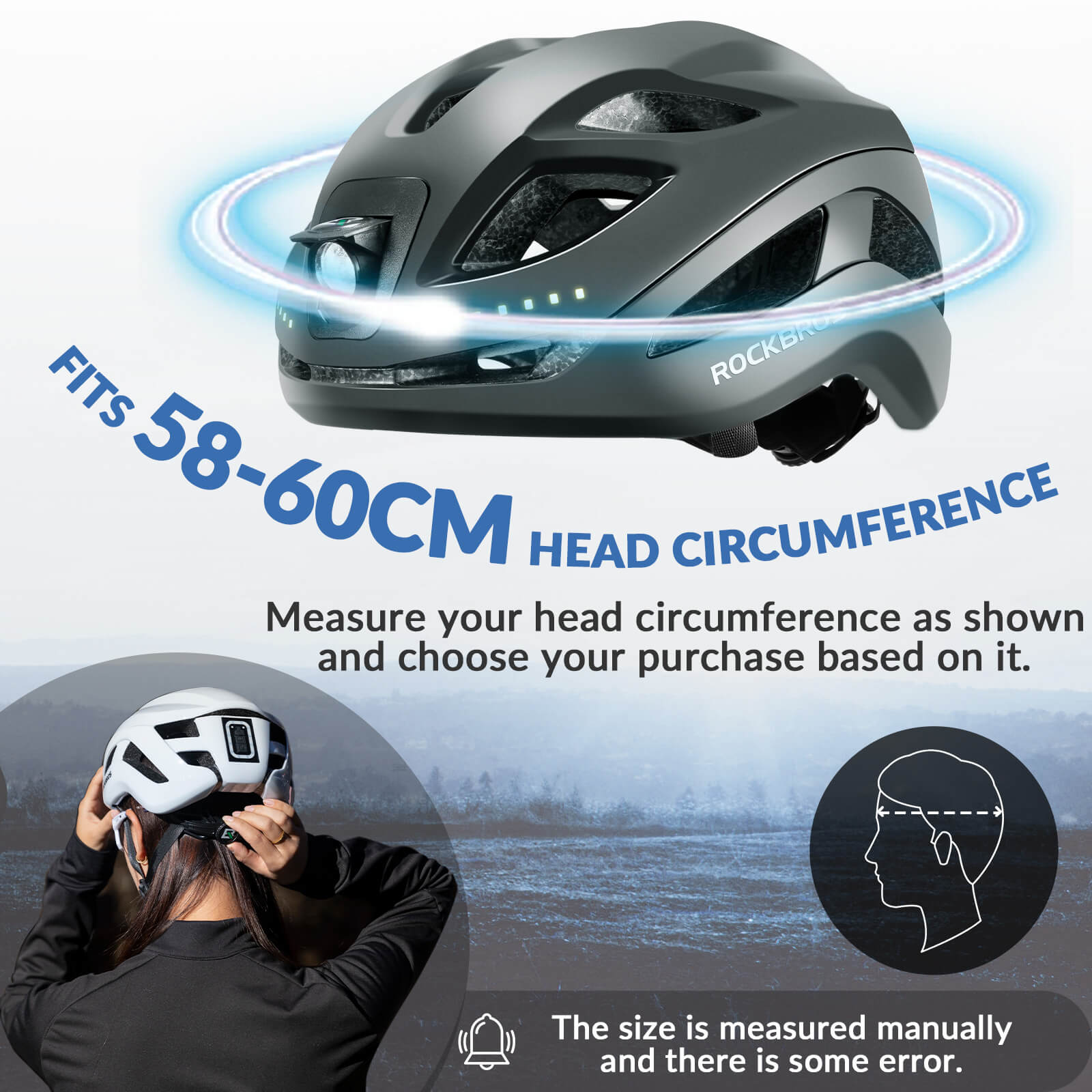 Bike Helmet with LED Front and Rear Light - OVERLANDERS Outfitter