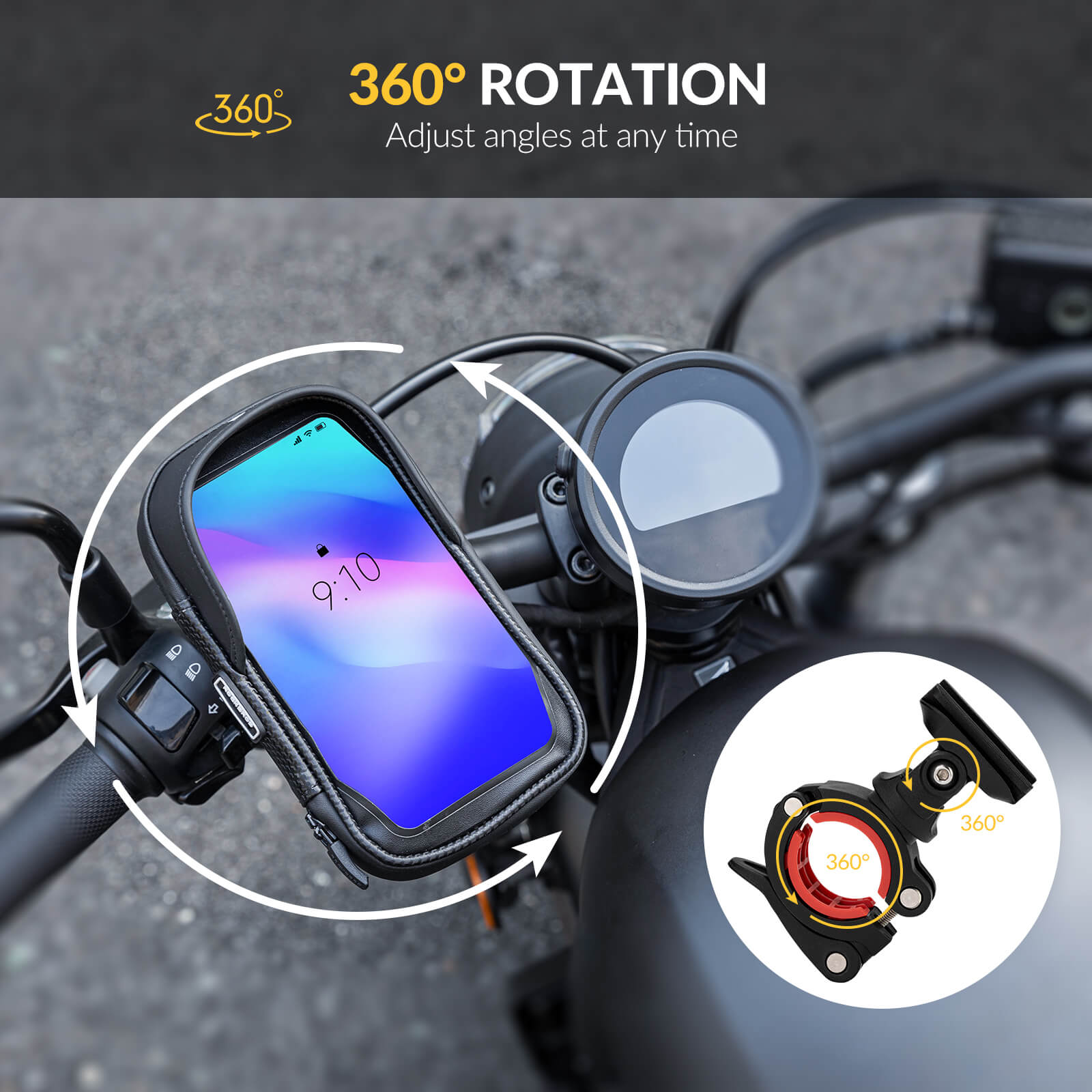 360° Rotating Bike Phone Mount Bag - OVERLANDERS Outfitter