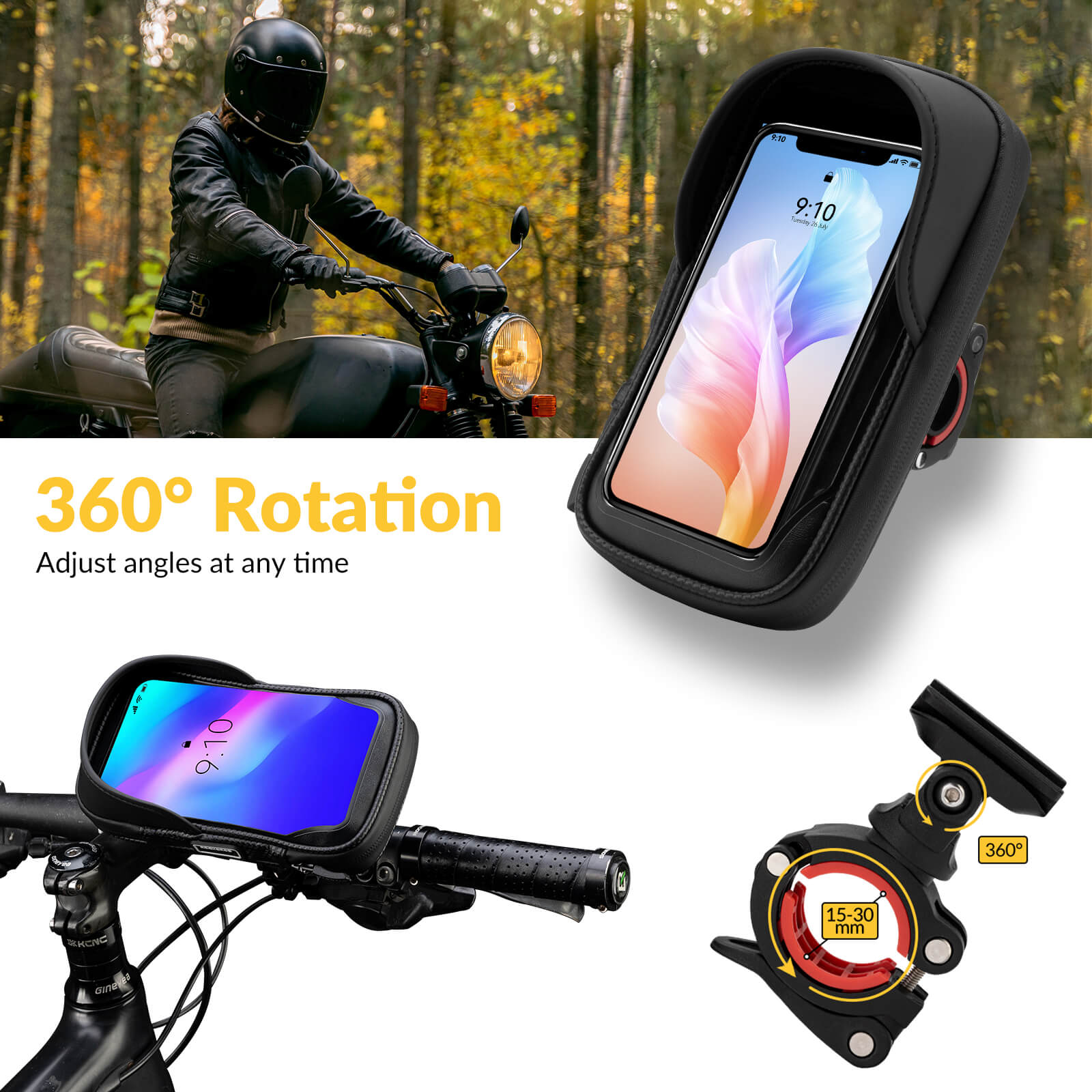 360° Rotating Bike Phone Mount Bag - OVERLANDERS Outfitter