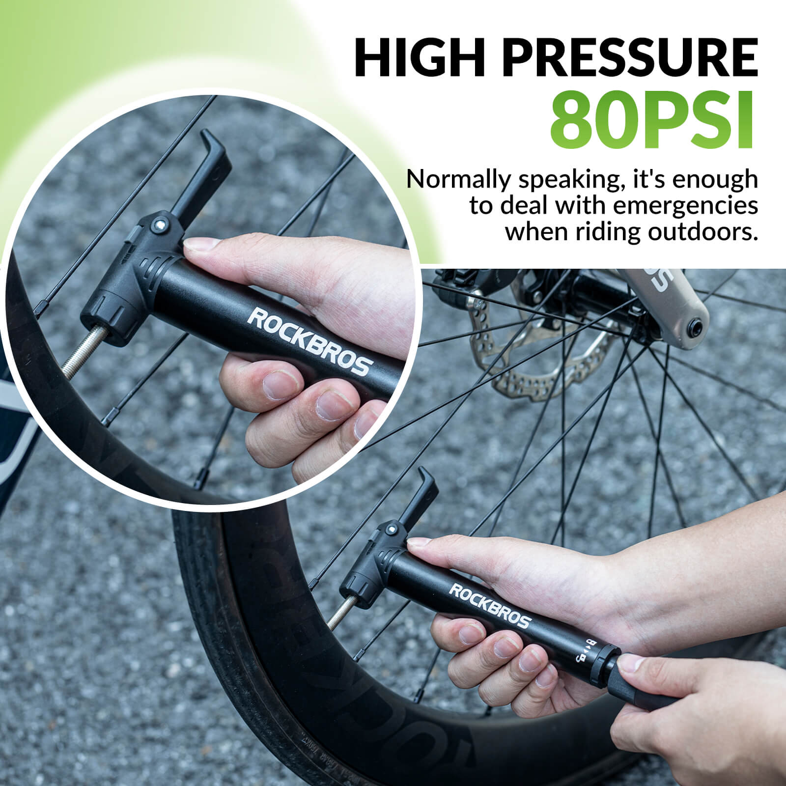 Portable Bike Pump - 80 PSI High Pressure - OVERLANDERS Outfitter