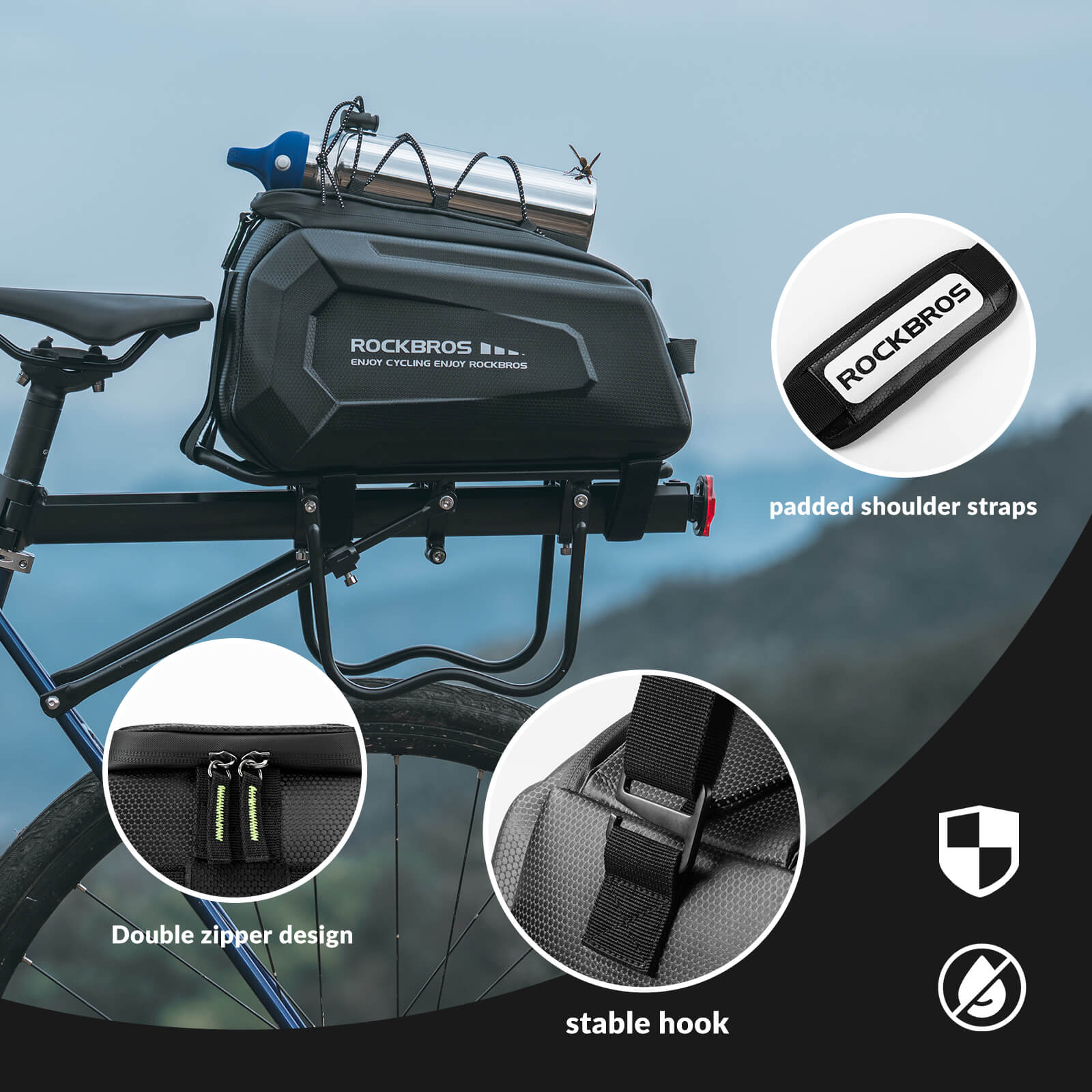 Hard Shell Bike Trunk Bag for Rear Rack - 9L - OVERLANDERS Outfitter