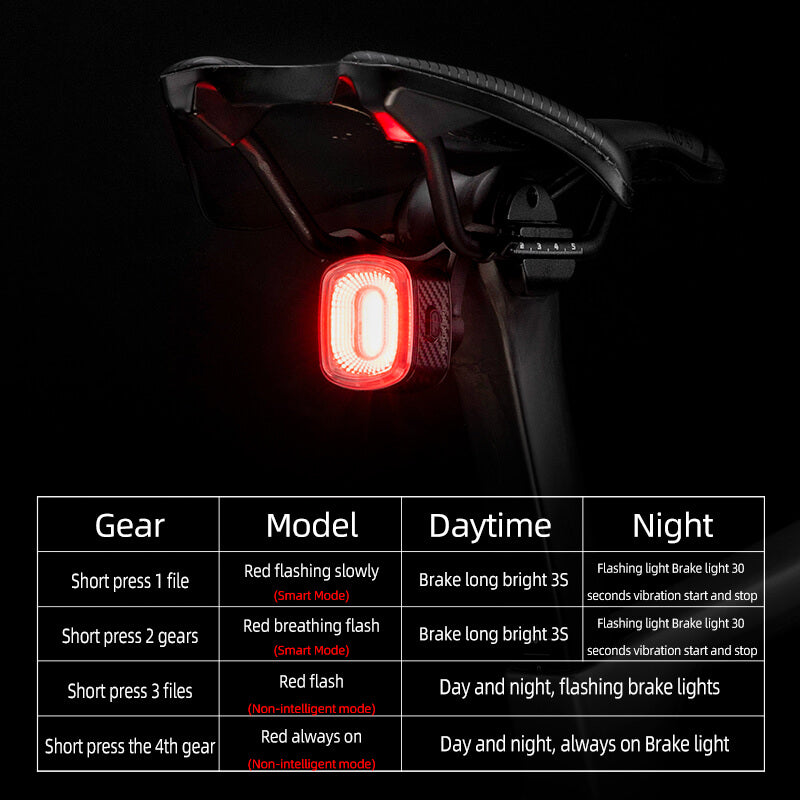 Q2S Smart Bike Tail Light Brake Sensing Bicycle Rear Lights - OVERLANDERS Outfitter