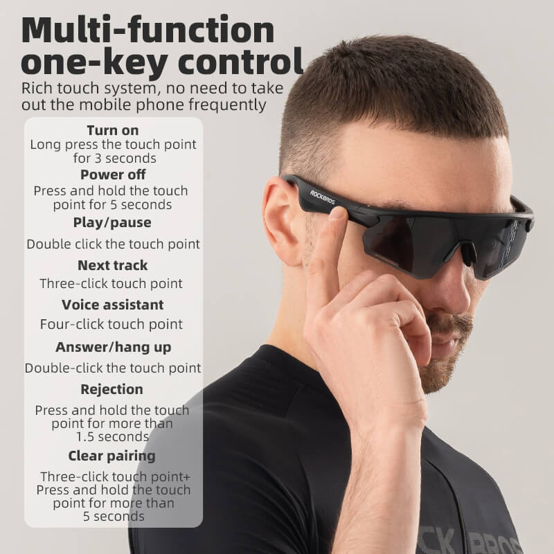 ROCKBROS Bluetooth Cycling Sunglasses Polarized Smart Glasses - OVERLANDERS Outfitter