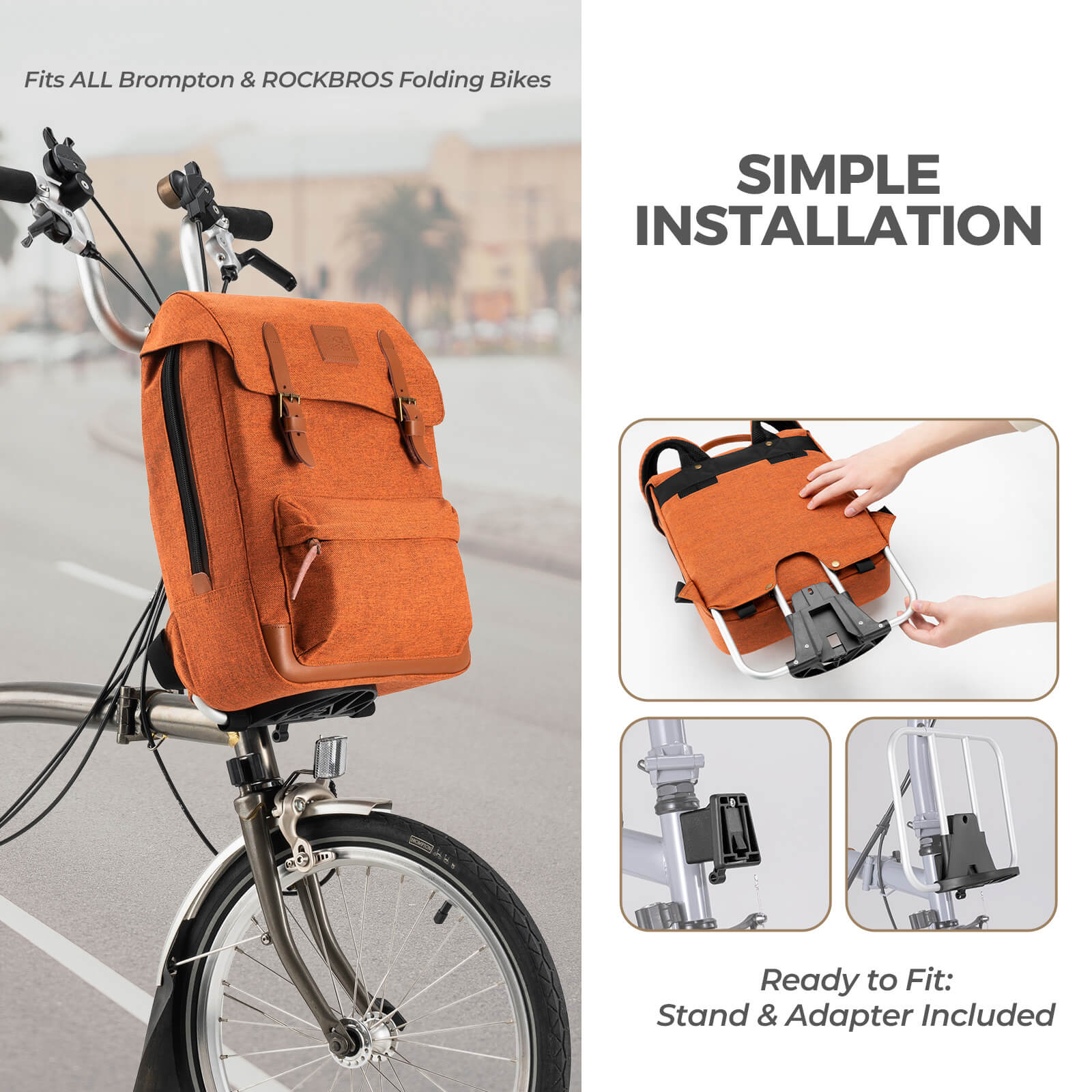 Folding Bike Handlebar Bag Backpack - 8.3L - OVERLANDERS Outfitter