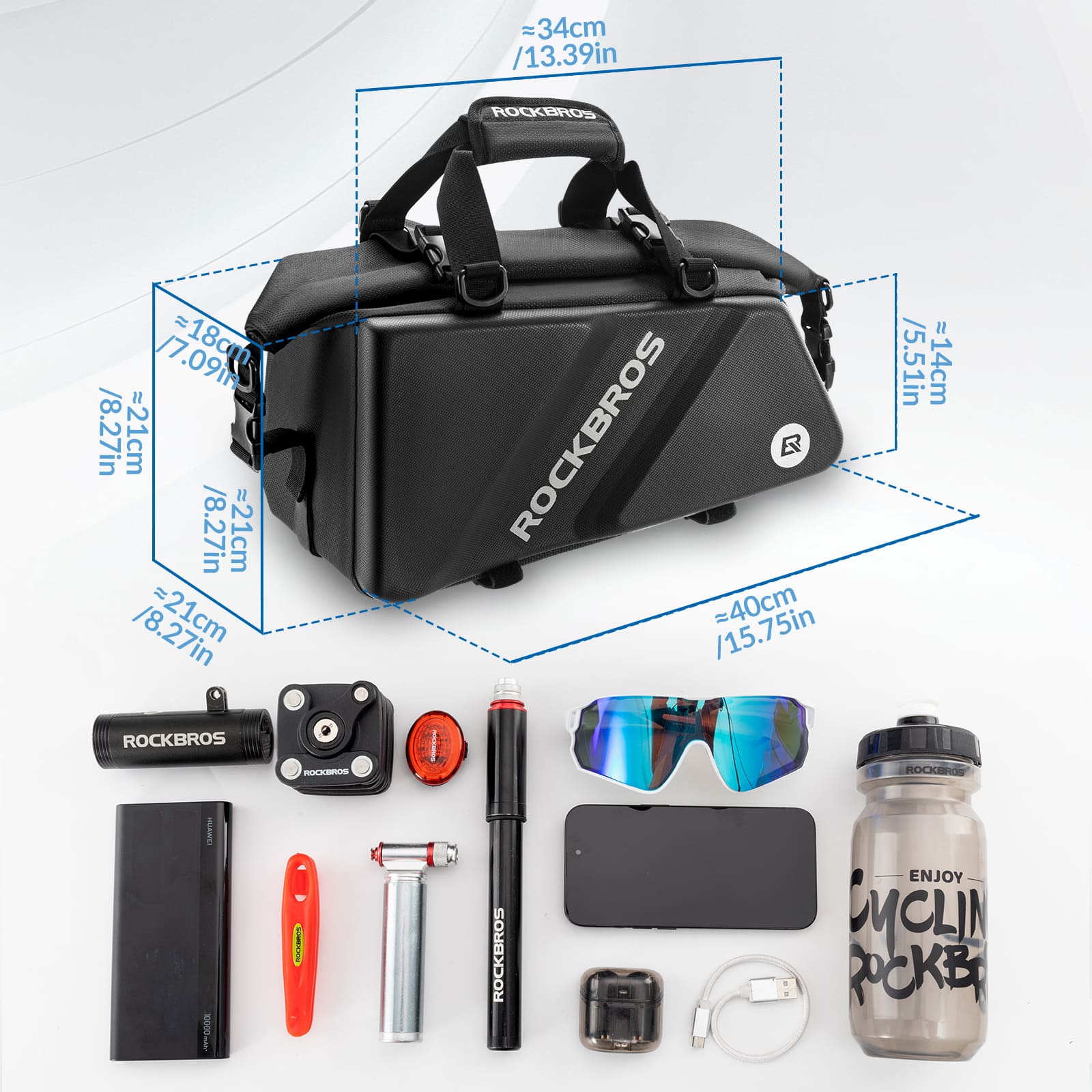EVA Hard Shell Bicycle Rear Rack Bag-11.6L - OVERLANDERS Outfitter