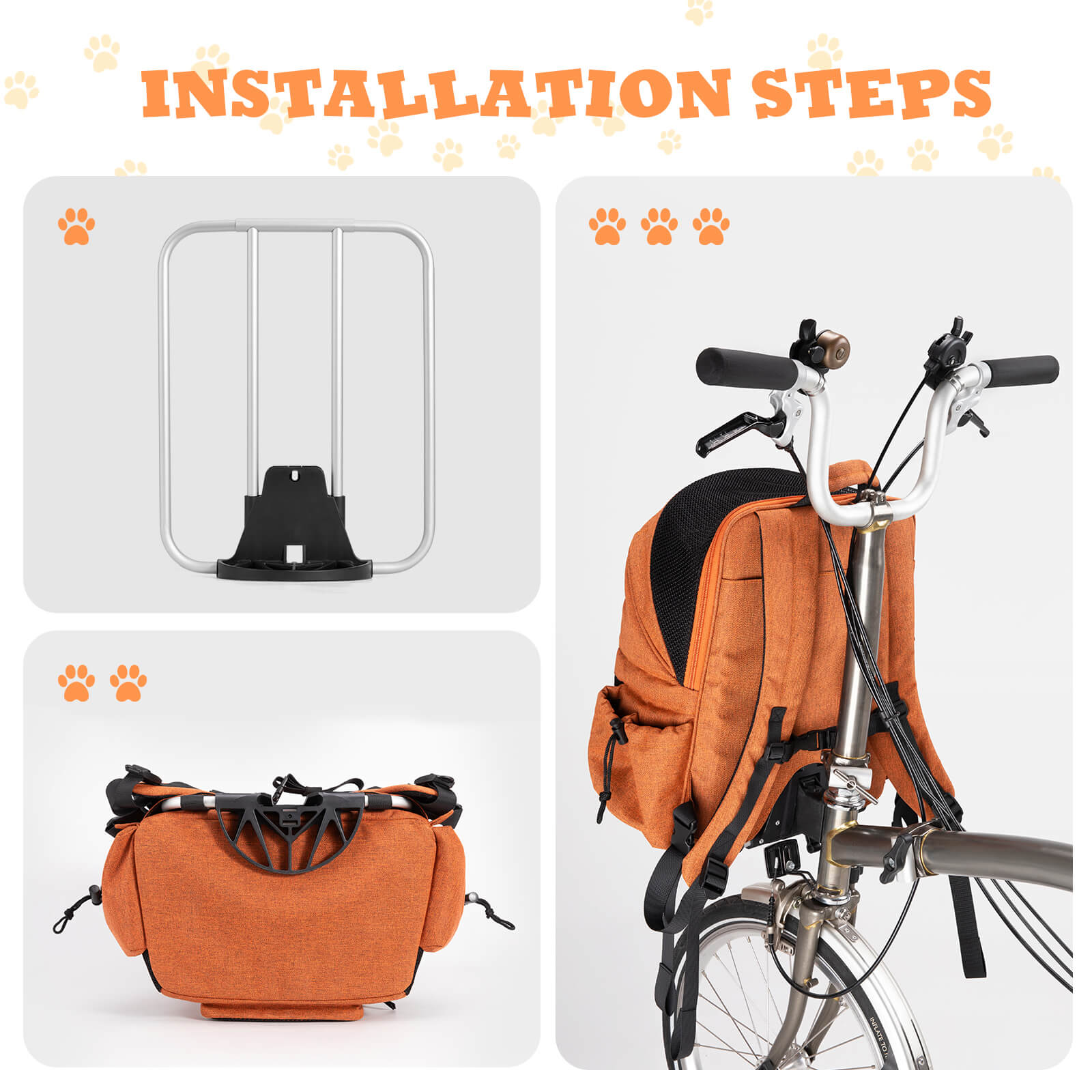 Foldable Pet Handlebar Bike Bag - 21L - OVERLANDERS Outfitter