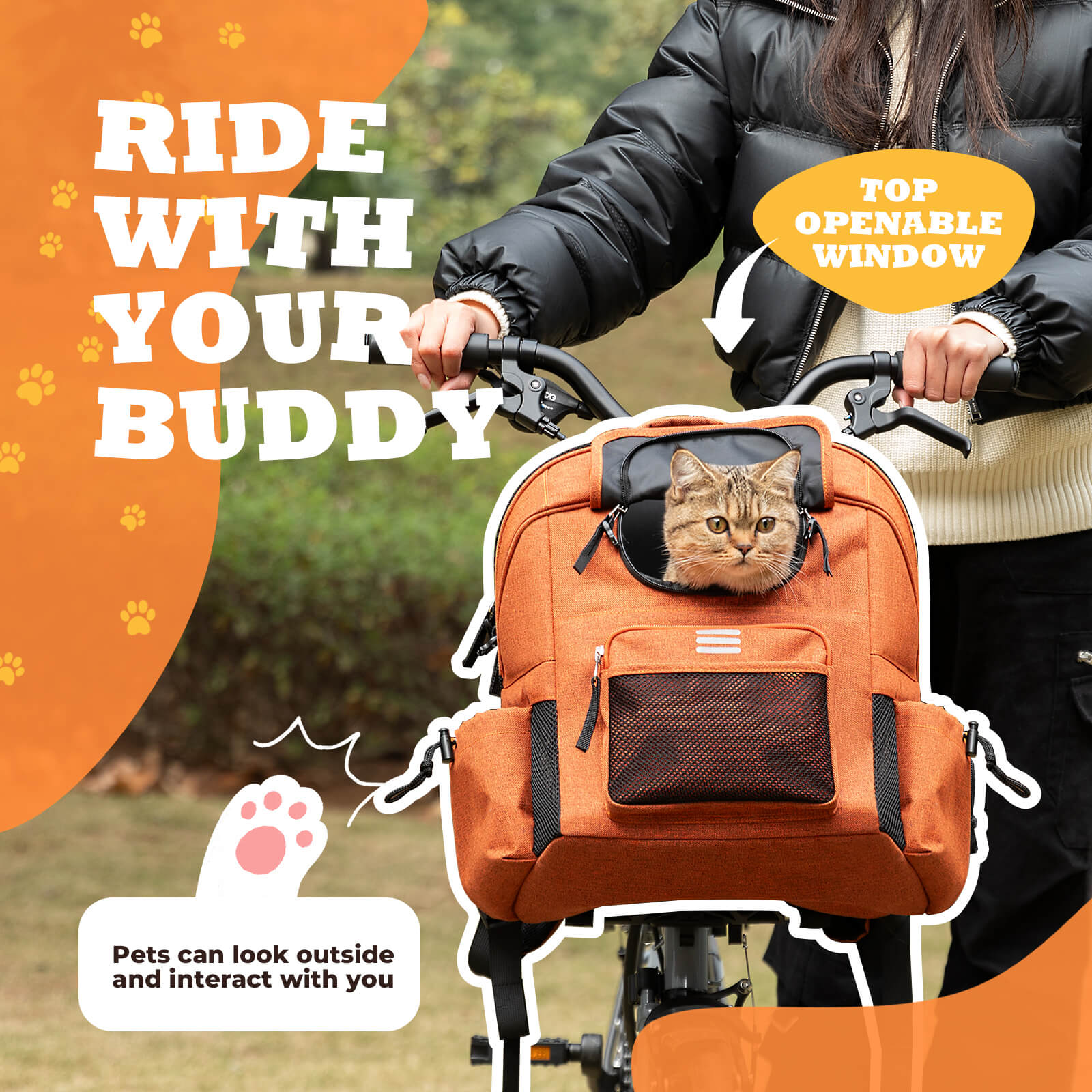 Foldable Pet Handlebar Bike Bag - 21L - OVERLANDERS Outfitter