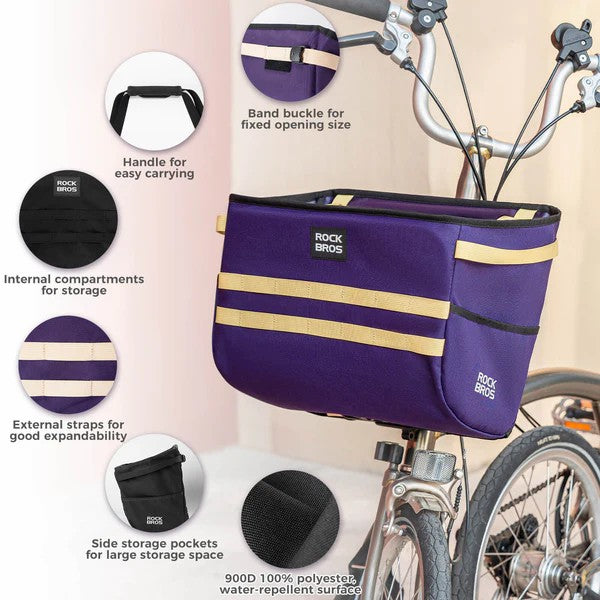 Folding Bike Handlebar Bag Basket Bag - 16L - OVERLANDERS Outfitter