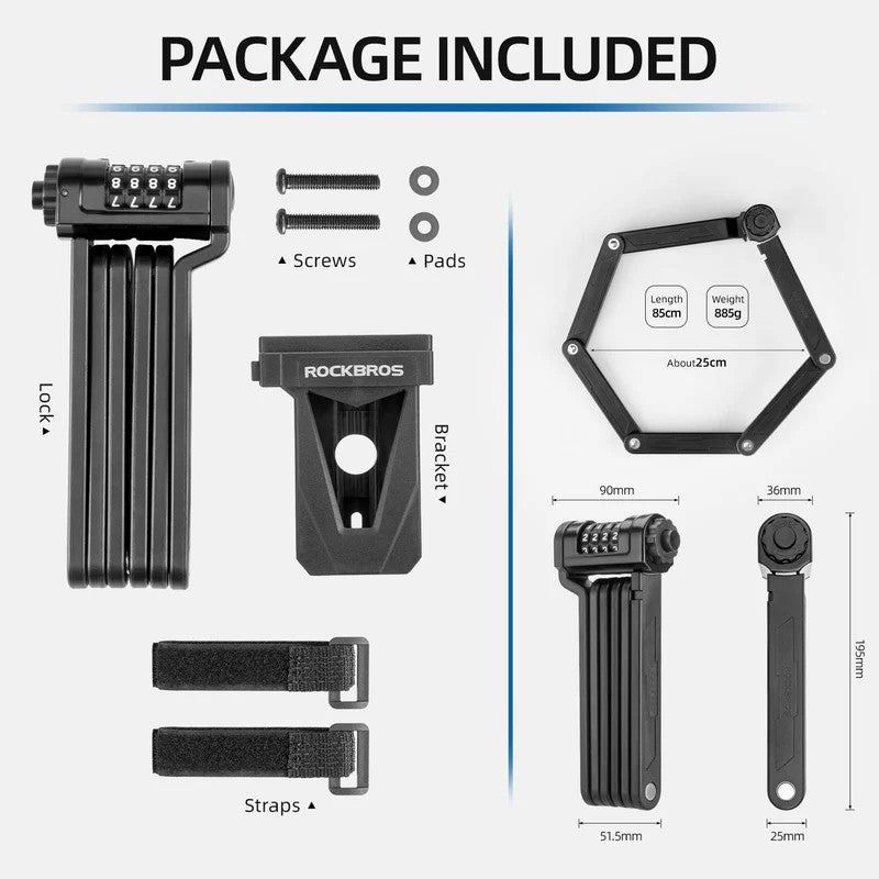 Folding Bike Lock with Password - OVERLANDERS Outfitter