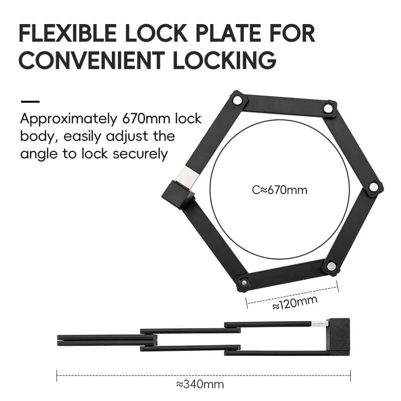 ROCKBROS Folding Bike Lock Key Type Anti-Theft Bicycle Lock - OVERLANDERS Outfitter