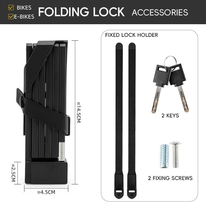 ROCKBROS Folding Bike Lock Key Type Anti-Theft Bicycle Lock - OVERLANDERS Outfitter