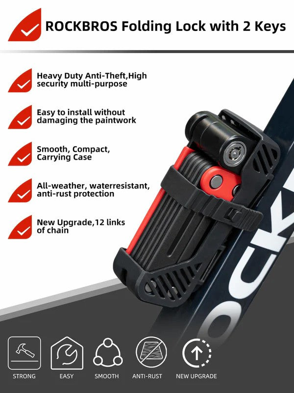Folding Heavy Duty Anti Theft Bike Lock - OVERLANDERS Outfitter