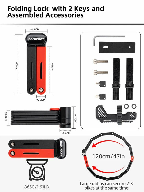 Folding Heavy Duty Anti Theft Bike Lock - OVERLANDERS Outfitter