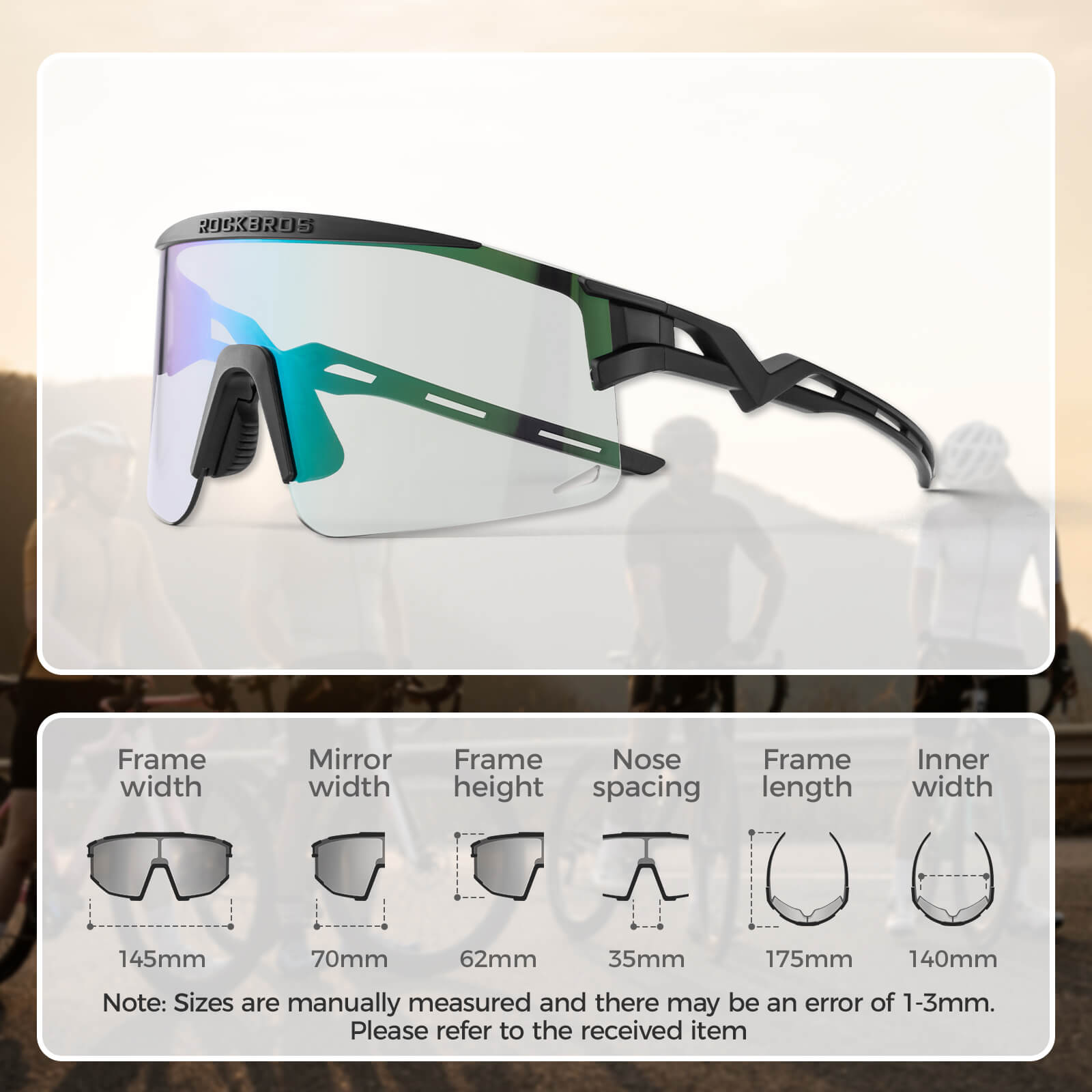 Half Frame Photochromic Cycling Sunglasses - SP337 - OVERLANDERS Outfitter