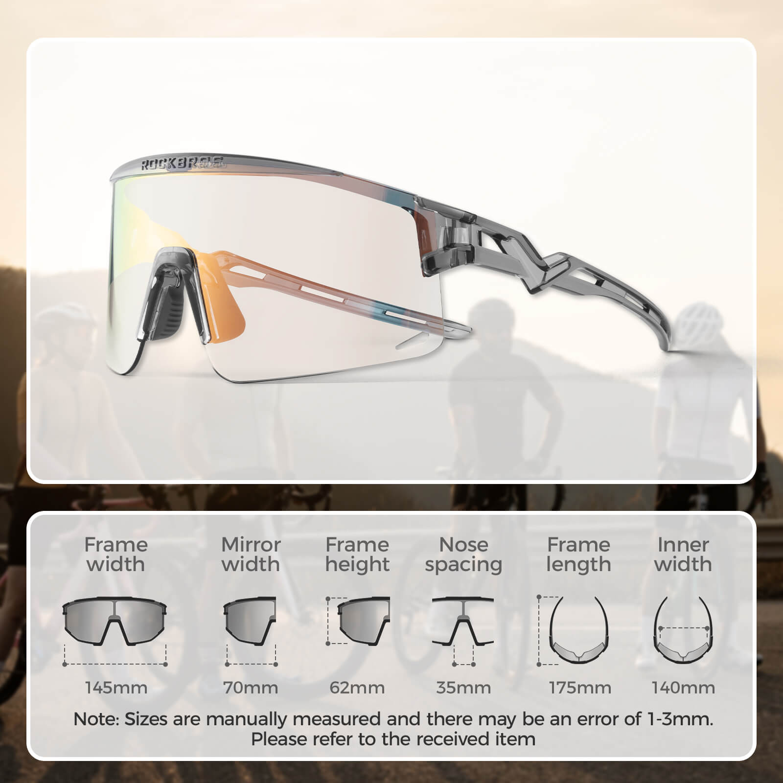 Half Frame Photochromic Cycling Sunglasses - SP337 - OVERLANDERS Outfitter
