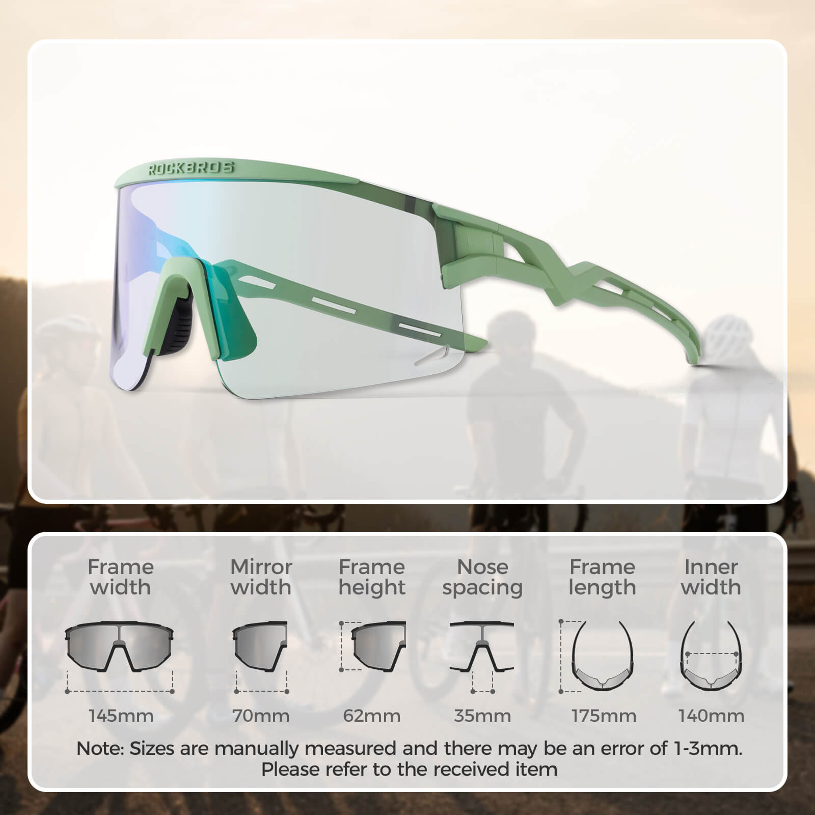 Half Frame Photochromic Cycling Sunglasses - SP337 - OVERLANDERS Outfitter