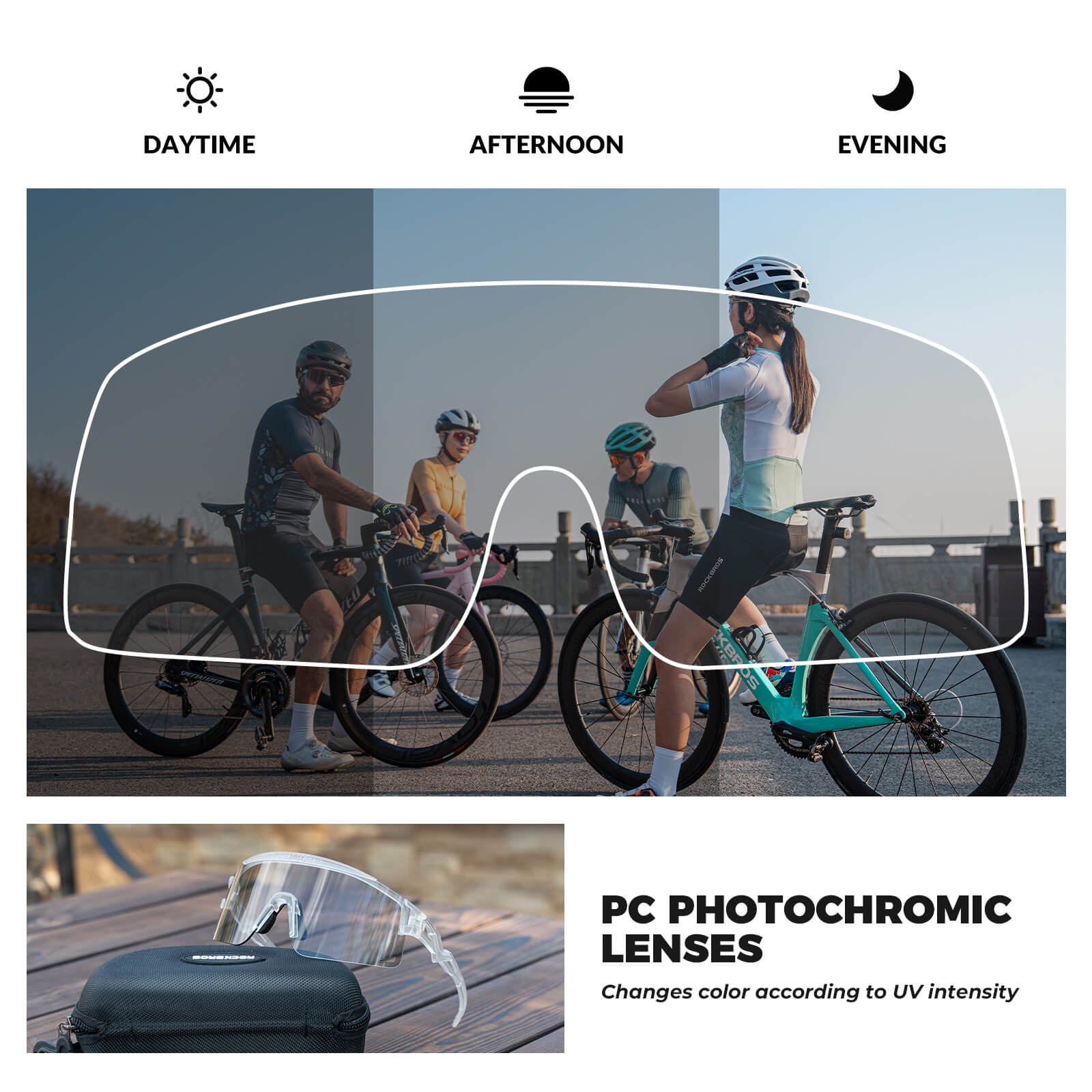 Half Frame Photochromic Cycling Sunglasses - SP337 - OVERLANDERS Outfitter
