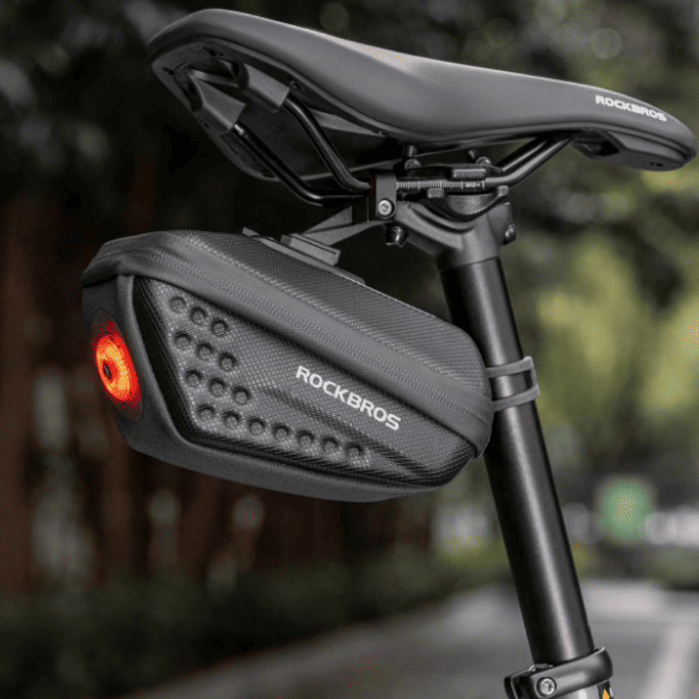 Hard Shell Bike Saddle Bag with Rear Light-0.45L - OVERLANDERS Outfitter
