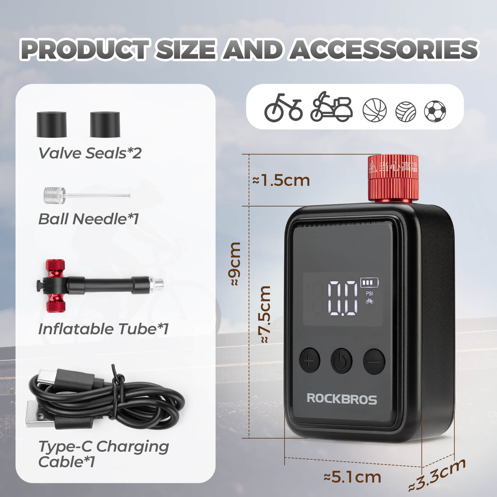 HW140 Mini Electric Bike Pump - OVERLANDERS Outfitter
