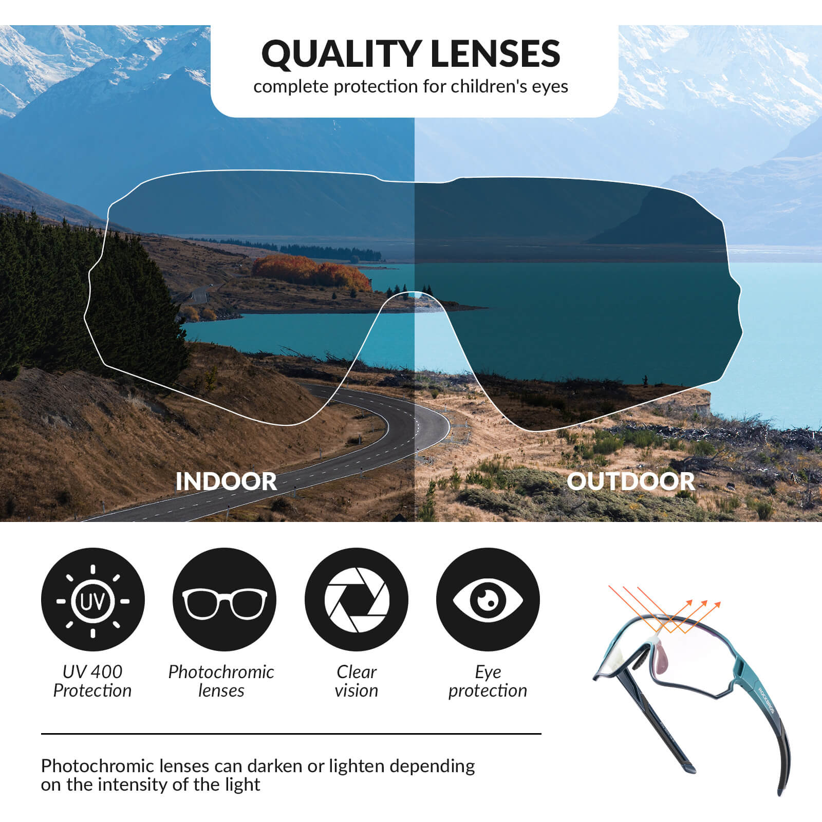 Kids Photochromic Cycling Sunglasses - OVERLANDERS Outfitter