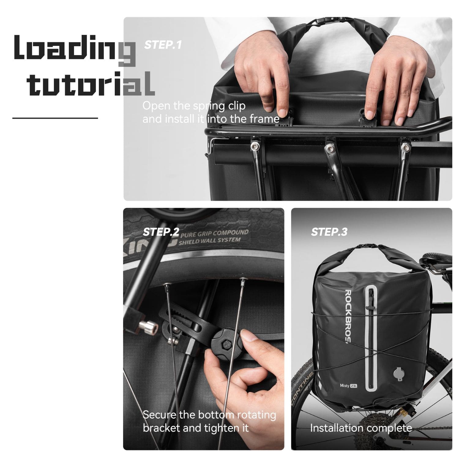 Lightweight Waterproof Bike Rear Rack Bag-23L - OVERLANDERS Outfitter