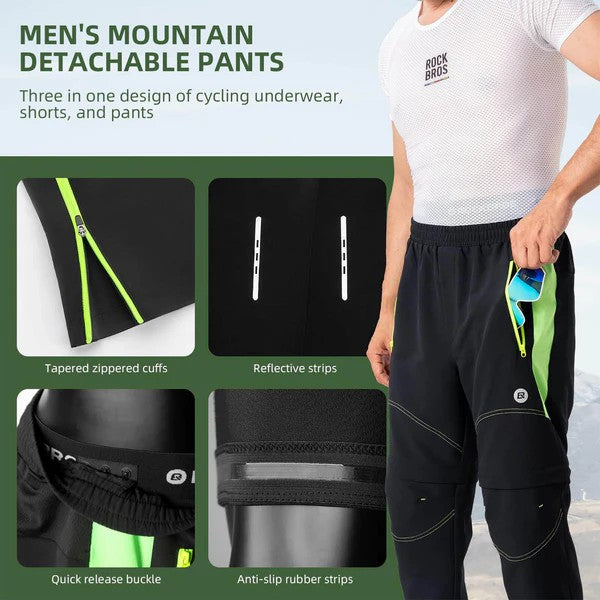 Men's 3-in-1 Convertible Cycling Pants With Padded - OVERLANDERS Outfitter