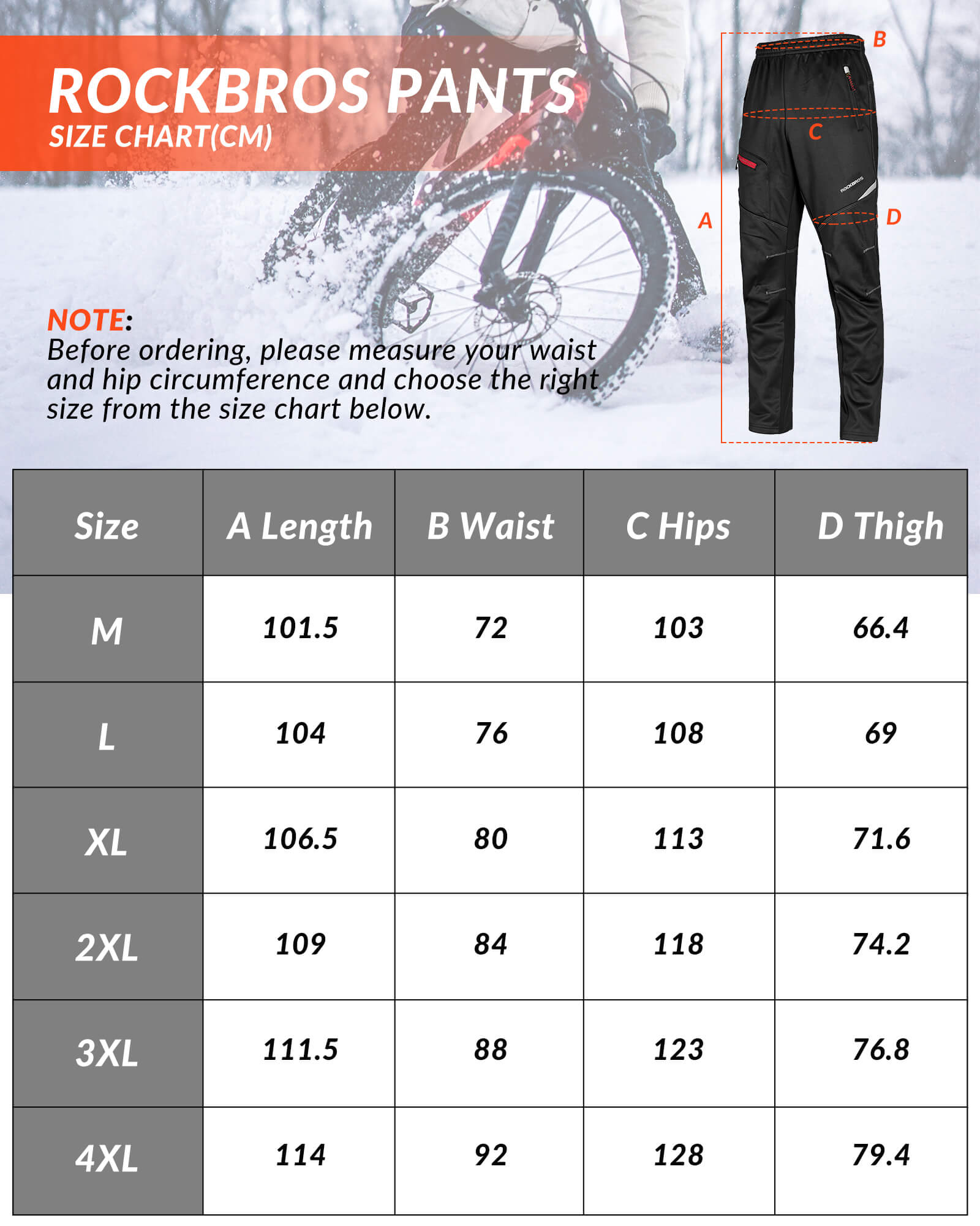 Men's Thermal Fleece Windproof Cycling Pants - OVERLANDERS Outfitter