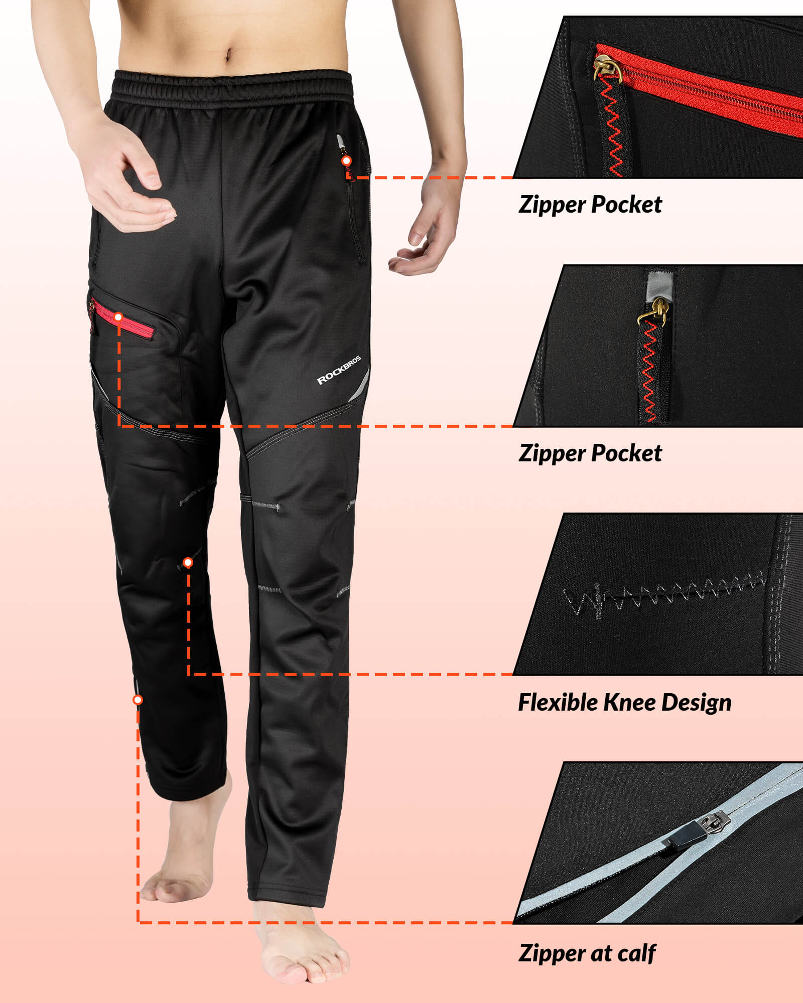 Men's Thermal Fleece Windproof Cycling Pants - OVERLANDERS Outfitter