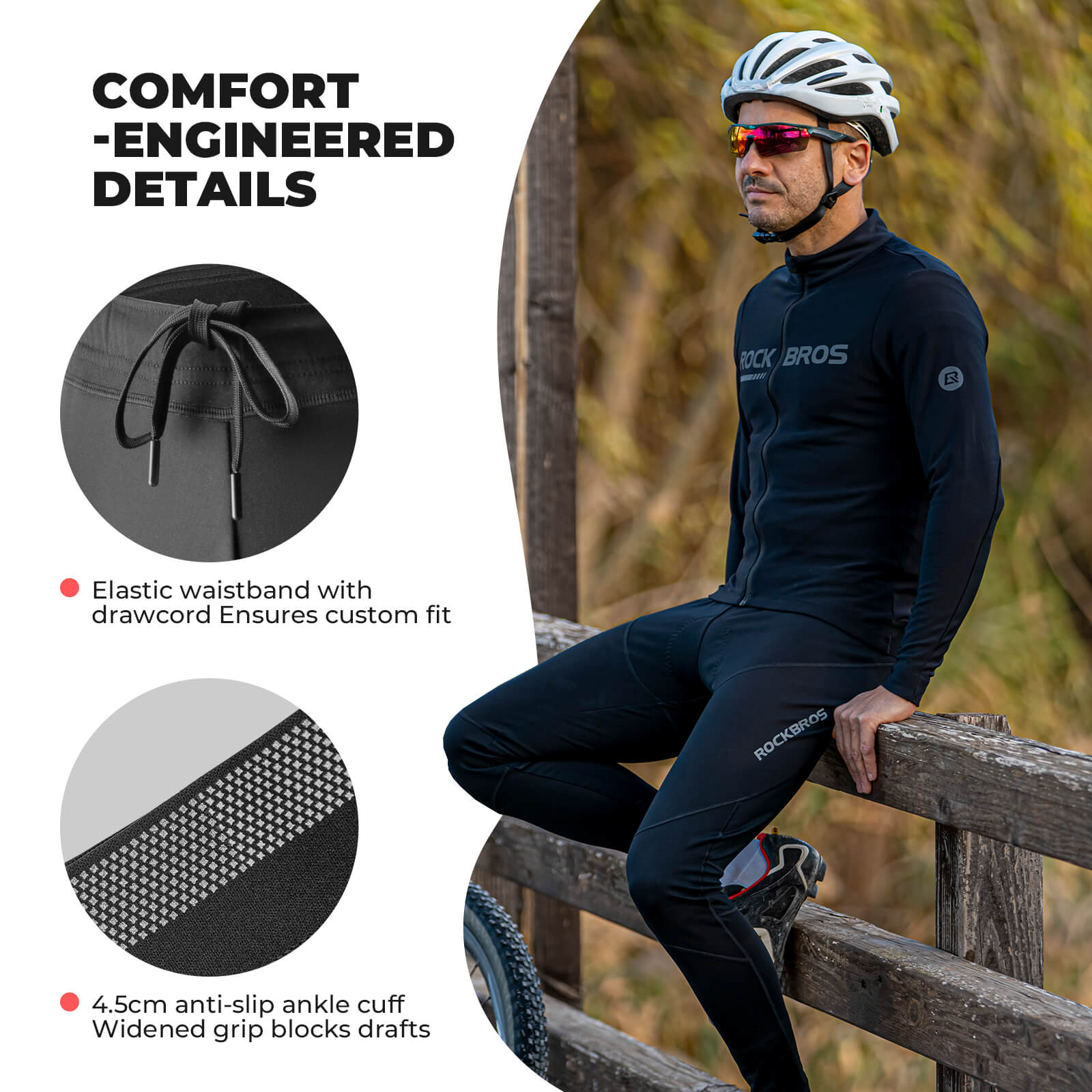 Men's Winter Cycling Tights with 4D Padded Seat - OVERLANDERS Outfitter