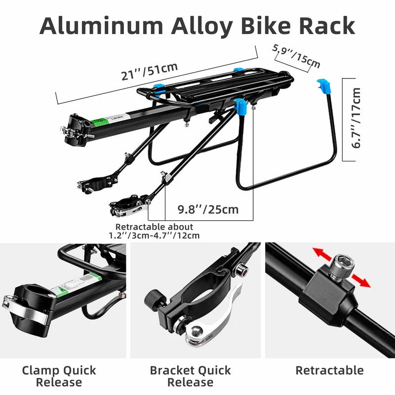 Quick Release Rear Bike Rack for Mountain Bikes - OVERLANDERS Outfitter