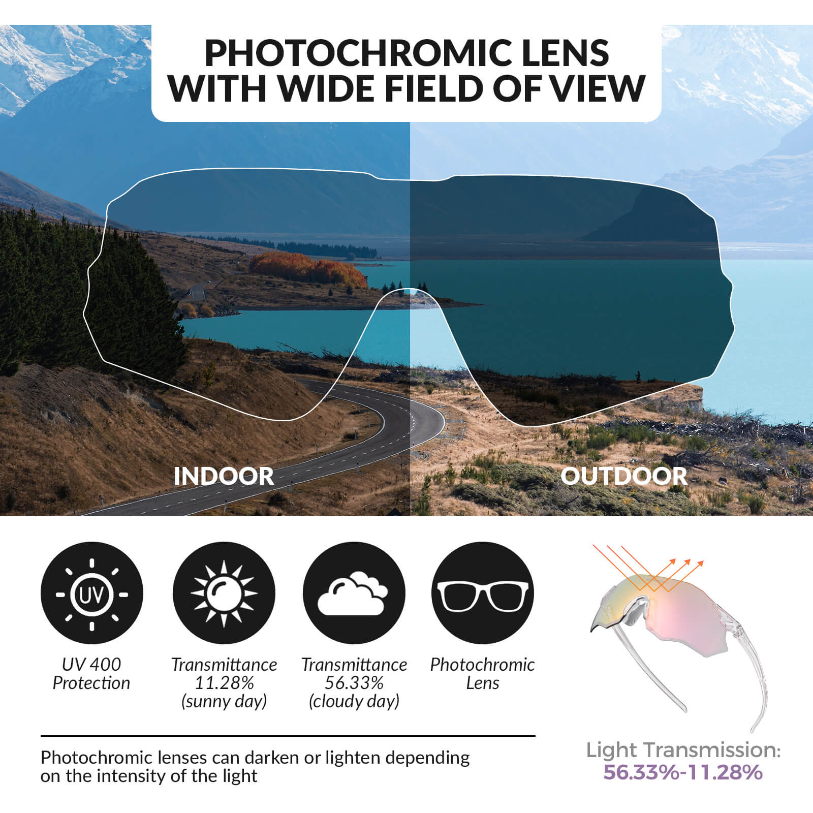 Rimless Photochromic Cycling Glasses - OVERLANDERS Outfitter