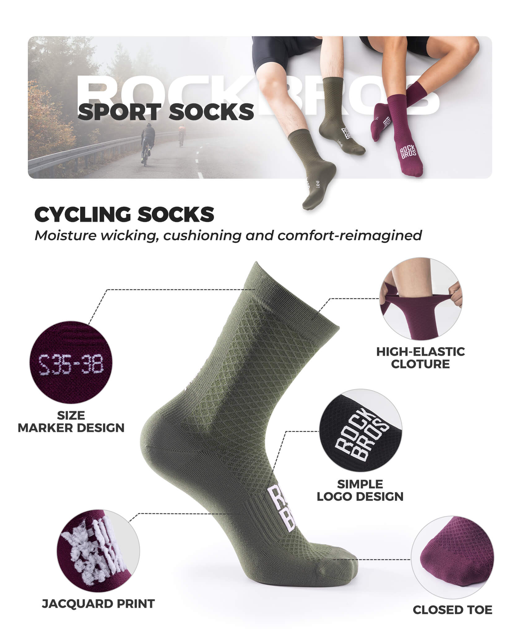 ROAD-TO-SKY Breathable Cycling Socks - OVERLANDERS Outfitter