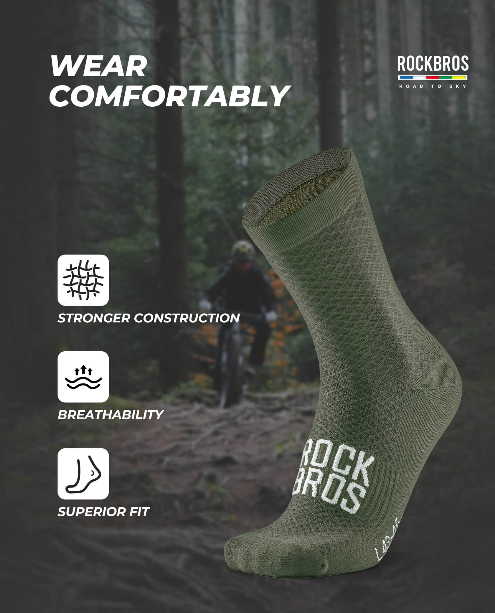 ROAD-TO-SKY Breathable Cycling Socks - OVERLANDERS Outfitter